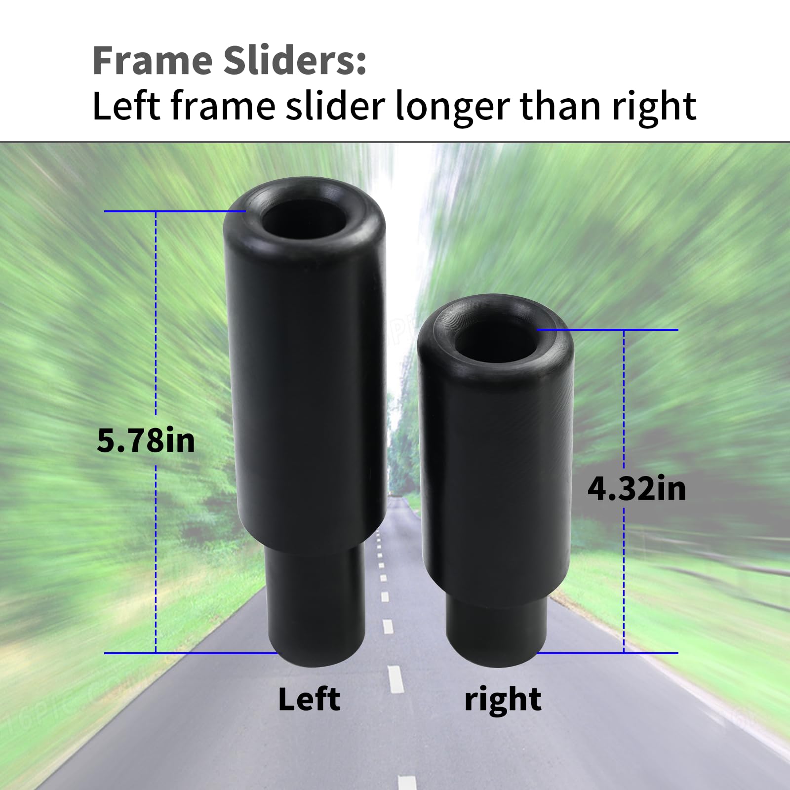 Black No Cut Frame Sliders Fits Kawasaki Ninja 650 Z650 Z 650 KRT EX650 EX 2017 2018 2019 2020 2021 2022 2023 Fits ABS & NON ABS