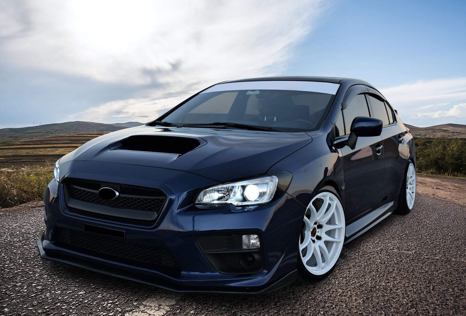 Front Bumper Lip Compatible With 2015-2017 Subaru WRX STI, V-Limited Style Black PP Front Lip Finisher Under Chin Spoiler Add On