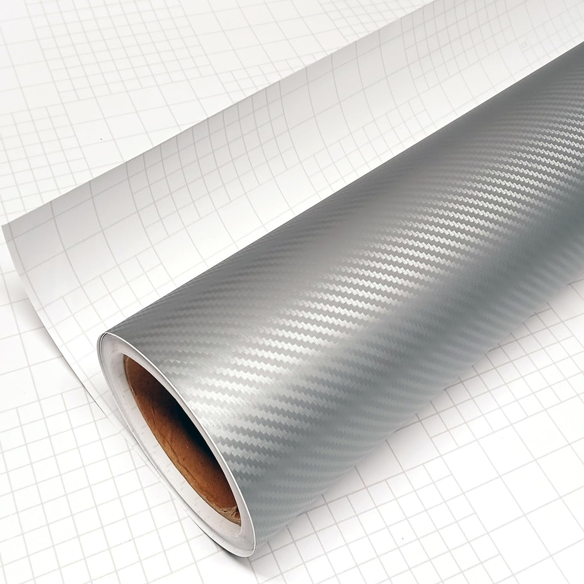 Diyah 3D Silver Carbon Fiber Film Twill Weave Vinyl Sheet Roll Wrap Diy Decals 12'' X 60'' (1Ft X 5Ft)