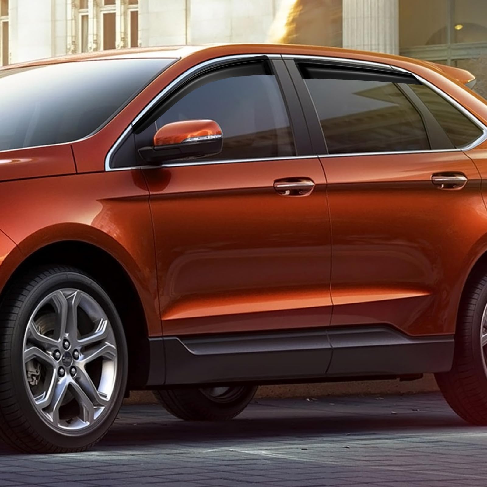 Cxdar Window Rain Guards Visors For 2007-2014 Ford Edge, Out-Channel Window Vent Wind Shades Deflectors Shield For 07-15 Lincoln