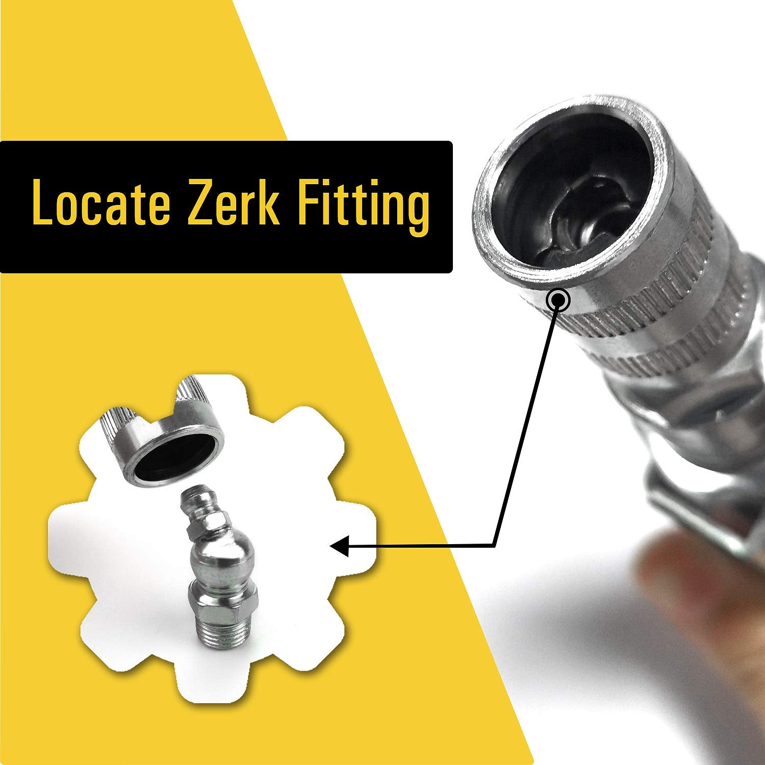 Azuno Grease Gun Coupler, 2Nd Generation Upgraded To 12,000 Psi, Grease Gun Tips Quick Lock And Release, Compatible With All Gre