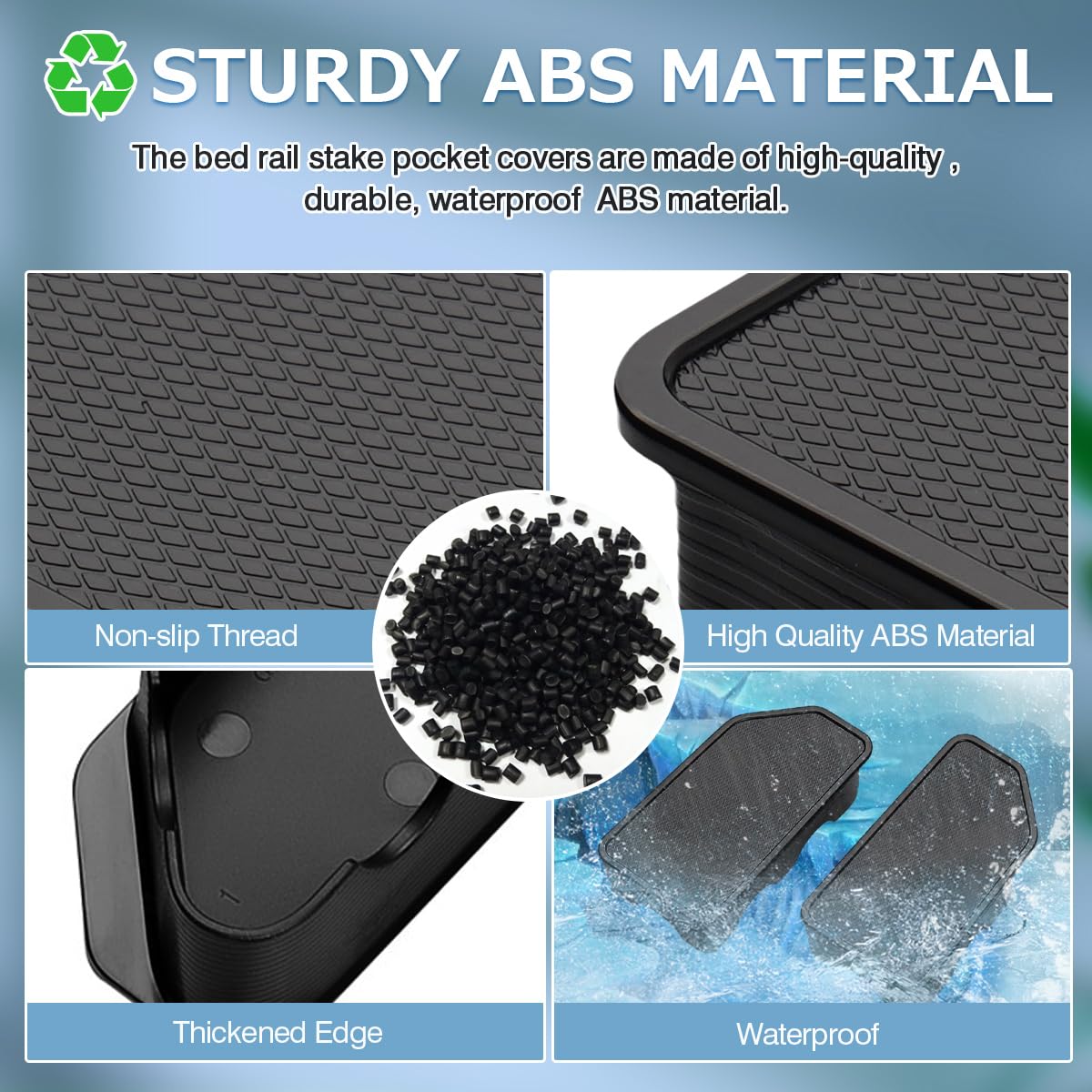 Shademax Stake Pocket Covers Custom Fit for 2019-2023 GMC Sierra 1500 Chevrolet Silverado 1500 2500HD 3500HD Truck Bed Rail Hole