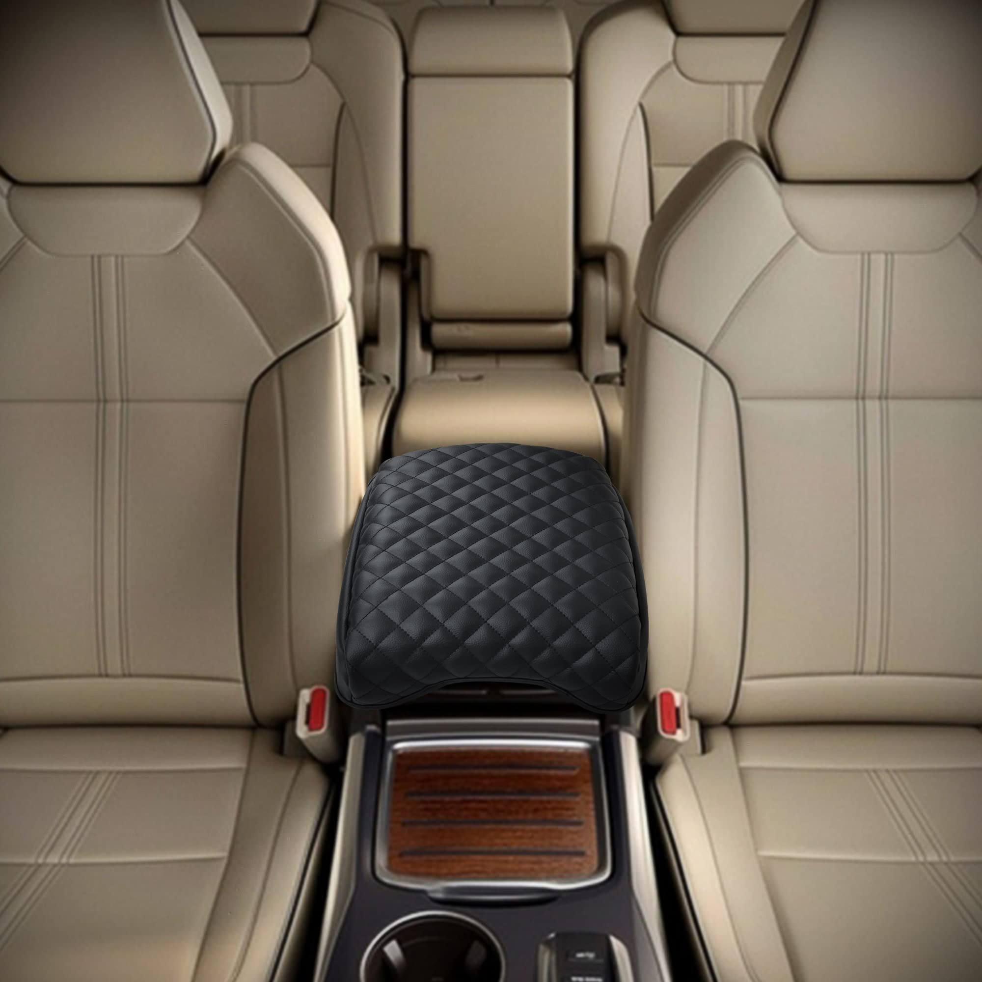 Kmmotors Mdx(2014~2020) Center Console Cover, Armrest Cushion, Vegan Leather, Car Accessories, Car Gadgets (Mdx 2014~2020, Black