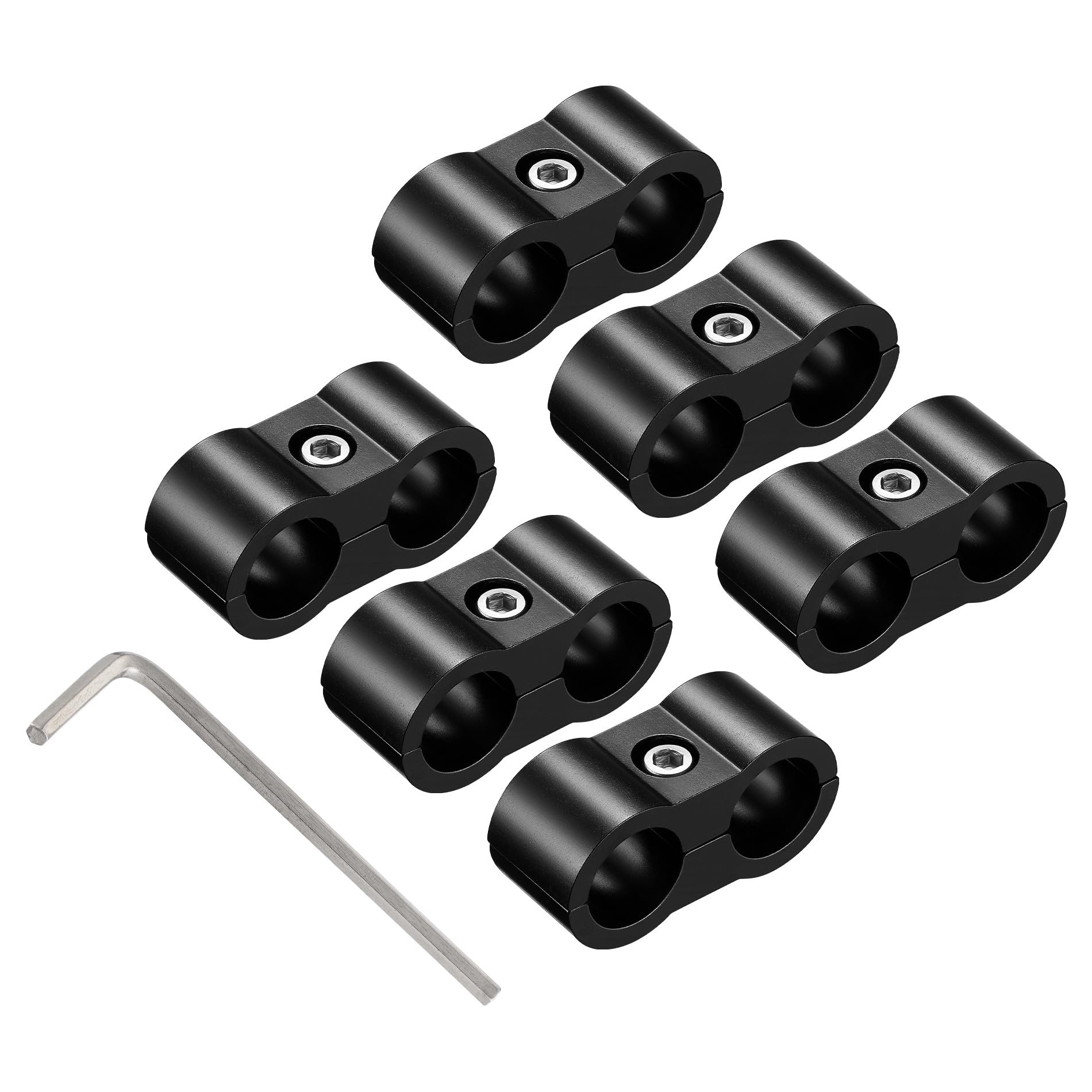 EVIL ENERGY Hose Separator Clamp,Fuel Line Mounting Clamp Aluminum Black (8, AN4)