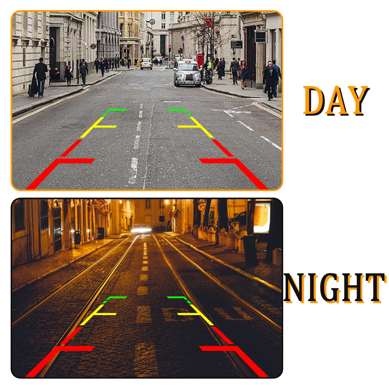 Car Reverse Backup Camera - [Hd Night Vision] [170Wide Angle] Front Side Rear View Camera With Dual Purpose Design - Waterproof