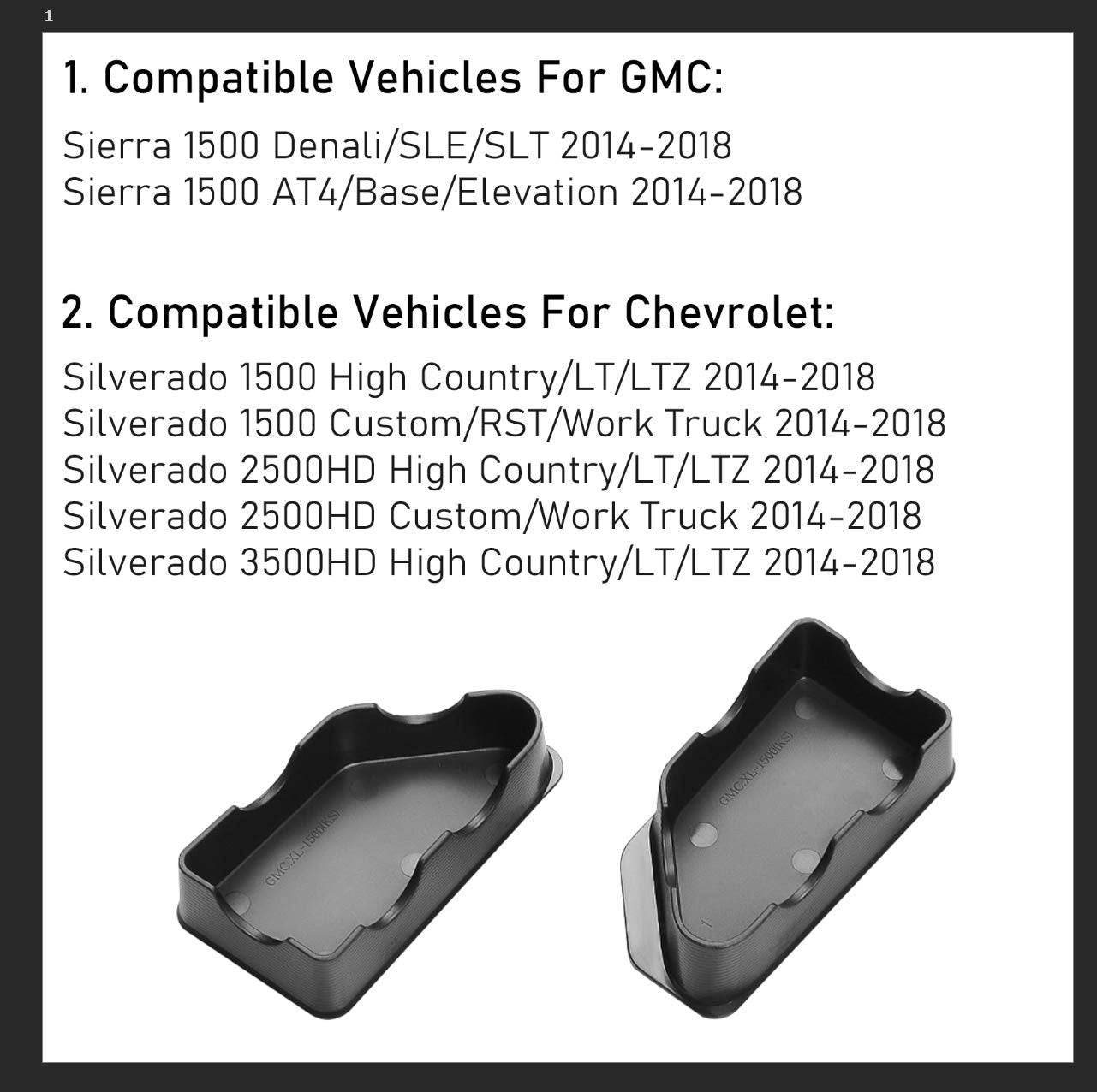 TTCR-II Truck Bonneau Covers for GMC Sierra/Chevy Silverado 2014-2018, Black ABS Stake Hole Plugs (2 Packs)
