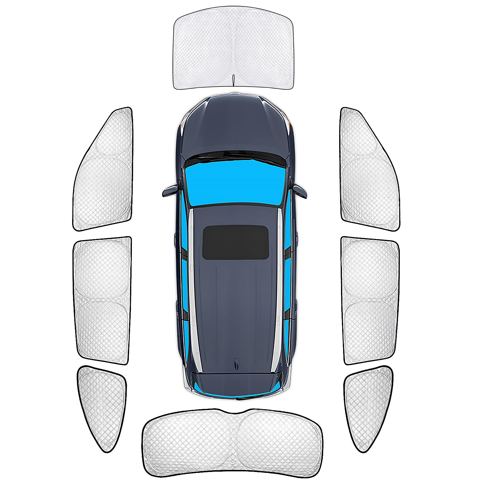 Kmf Windshield Sun Shade Replacement For Toyota Highlander Accessories 2020-2024 2025, Side Window Sun Shade Cover Sun Visor Shi