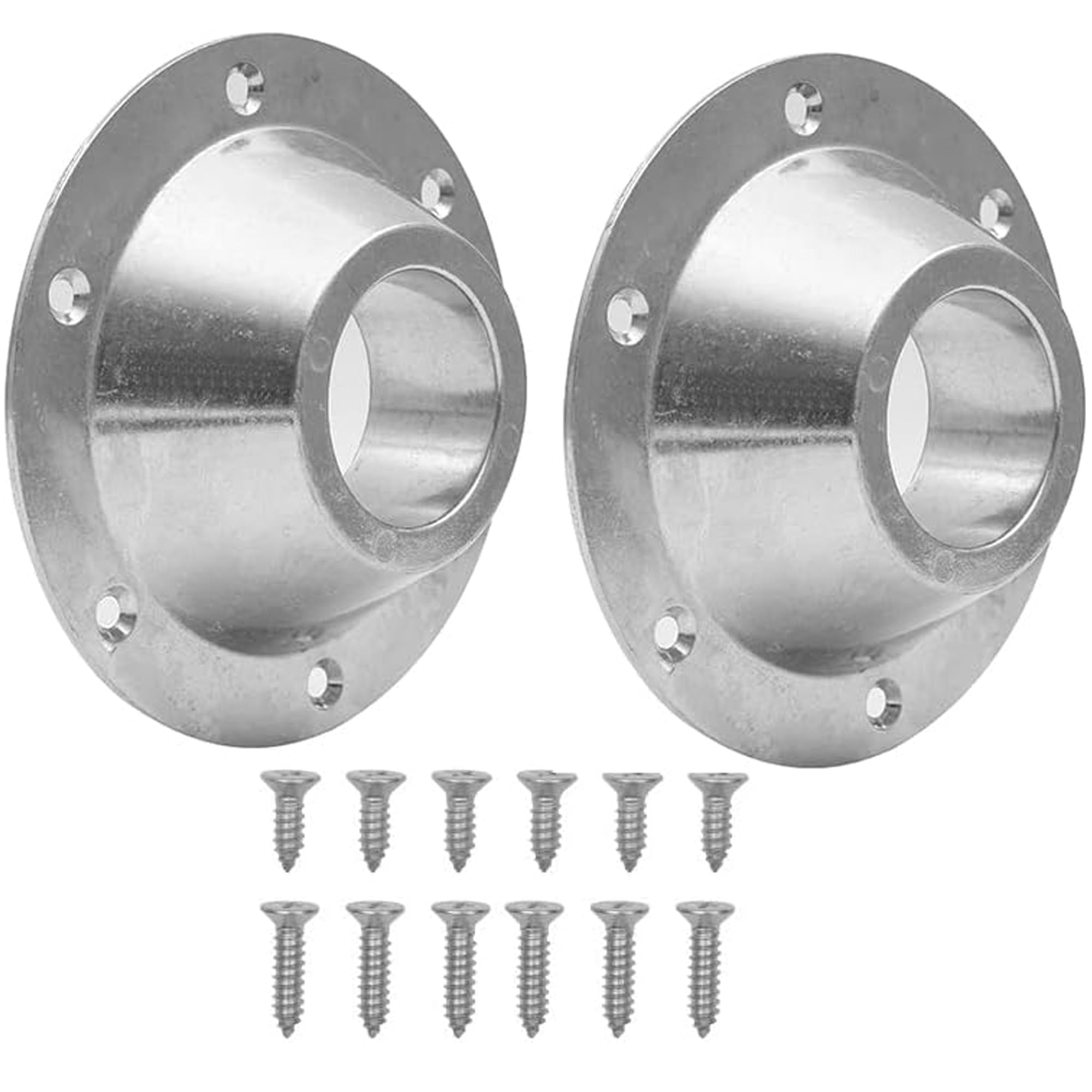 Tongass (2-Pack Rv Table Base (Standard Size) - Aluminum Pedestal Table Base Flange - Table And Floor Mounting Base With 6 Mounting Holes - Includes Mounting Screws
