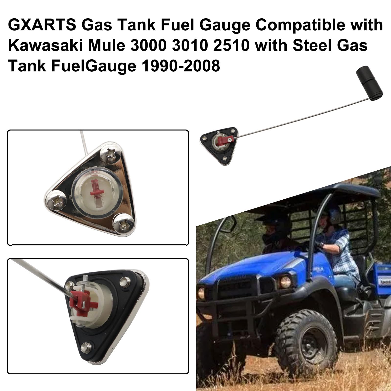 Gxarts Gas Tank Fuel Gauge Compatible With Kawasaki Mule 3000 3010 2510 1990-2008 With Steel Gas Tank Fuel Gauge Replacement # 5