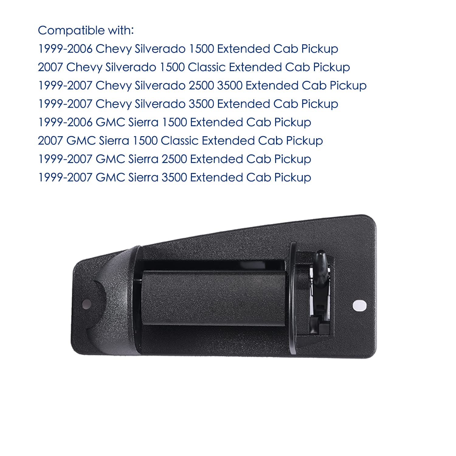 Lcyolada Extended Cab Door Handle For 1999-2007 Chevy Silverado Gmc Sierra 1500 2500 3500, Rear Driver & Passgenger Side 1575817