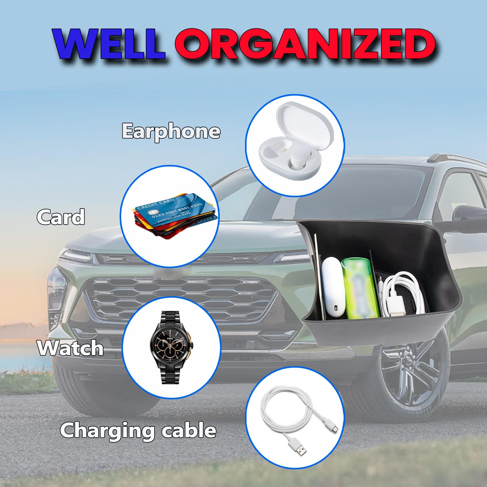 Neepiar Center Console Organizer Compatible With 2024 2025 Chevy Trax Center Console Middle Storage Box Insert Storage Tray Seco