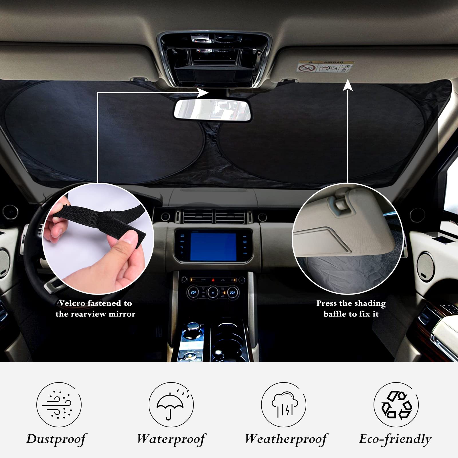 For Ford Transit 2013 2015-2022 2023 2024 Car Windshield Sunshade Sun Shield Custom Fit Transit Wagon Xl Cargo,Wagon Xlt,Connect