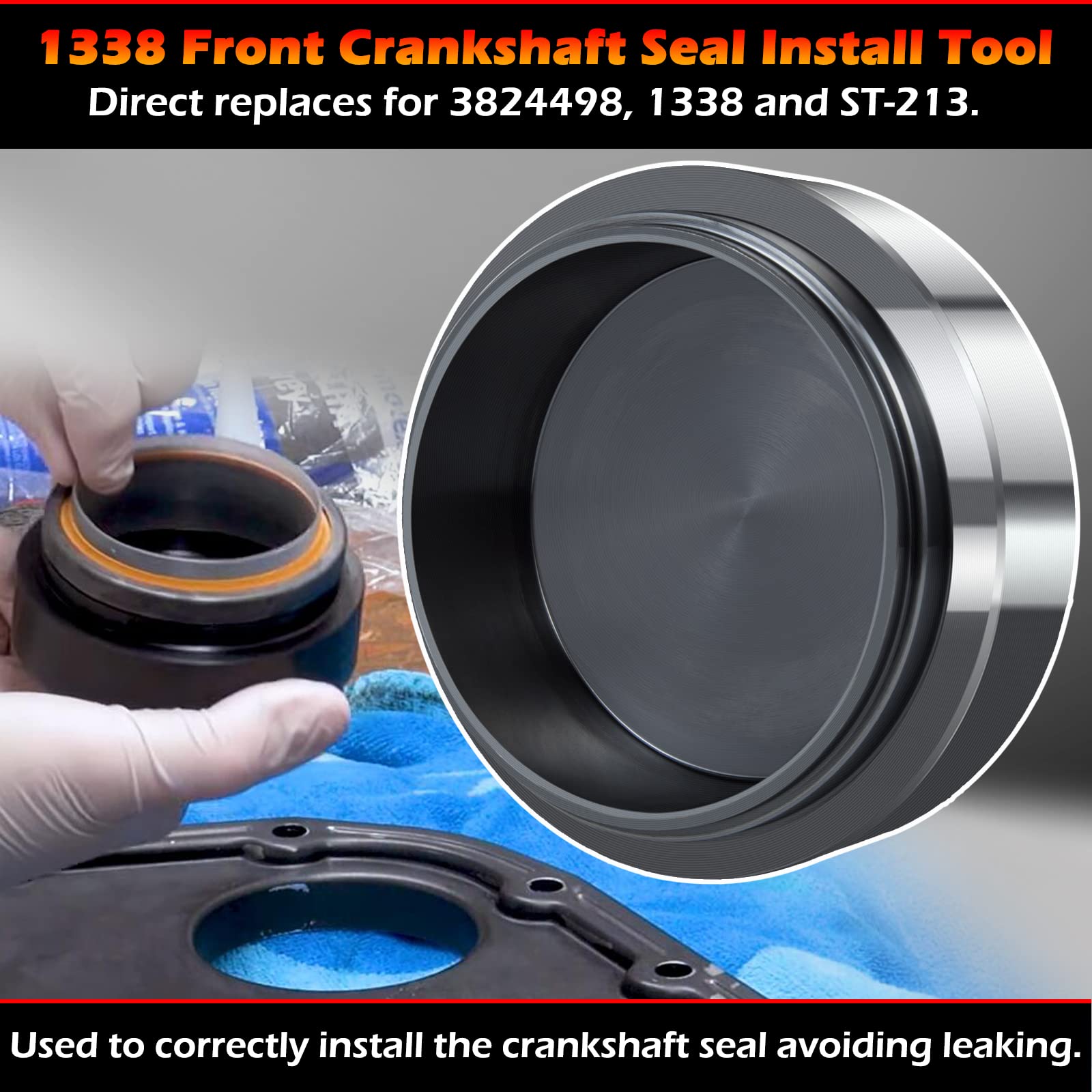 5046 Crankshaft Wear Sleeve Install Tool & 1338 Front Cover Crankshaft Seal Installation Tool Perfectly Fits for Dodge Cummins 3