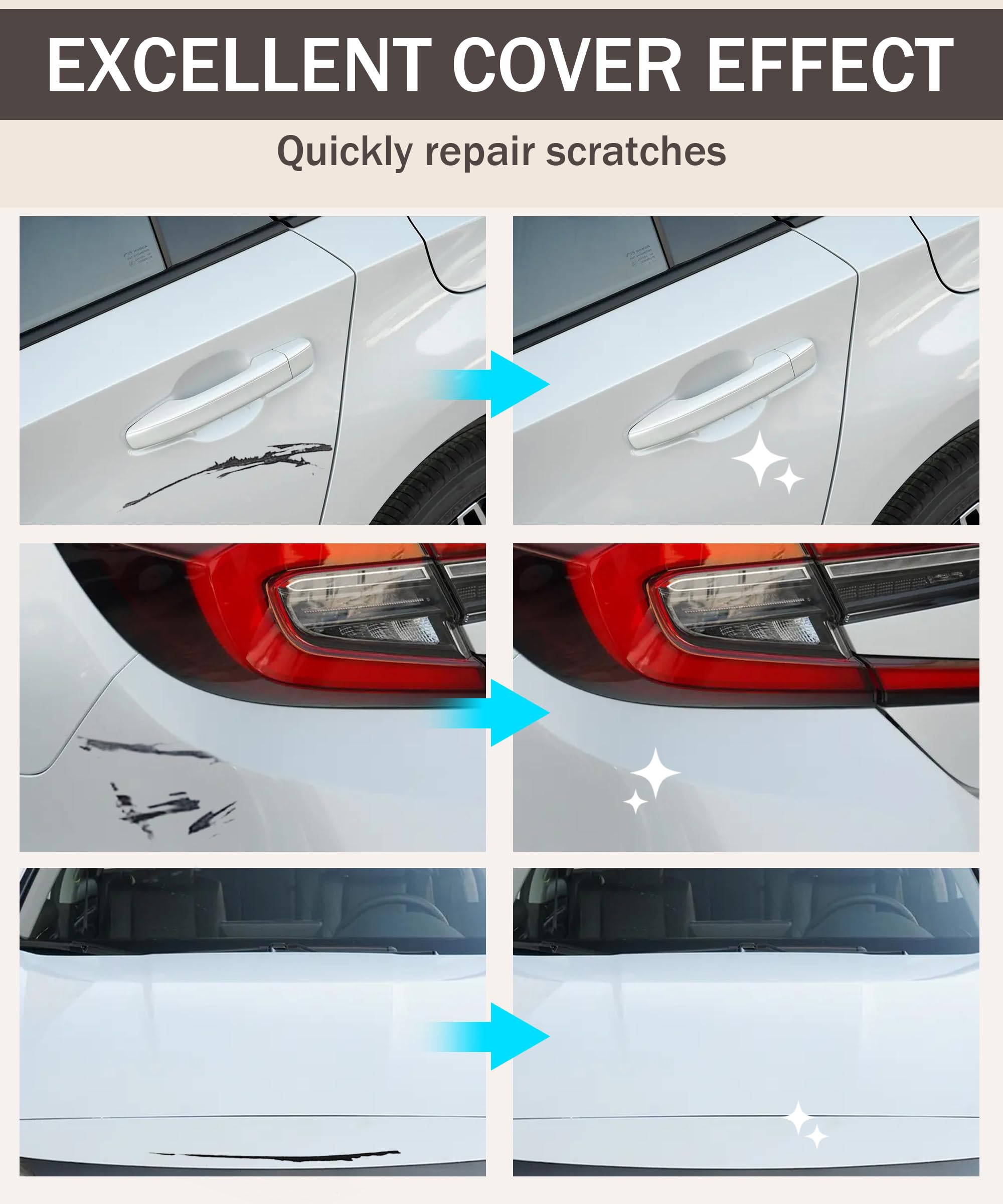 Bylikeho Touch Up Paint Pen - Erase Car Scratches Quickly & Easily (Pearl White)