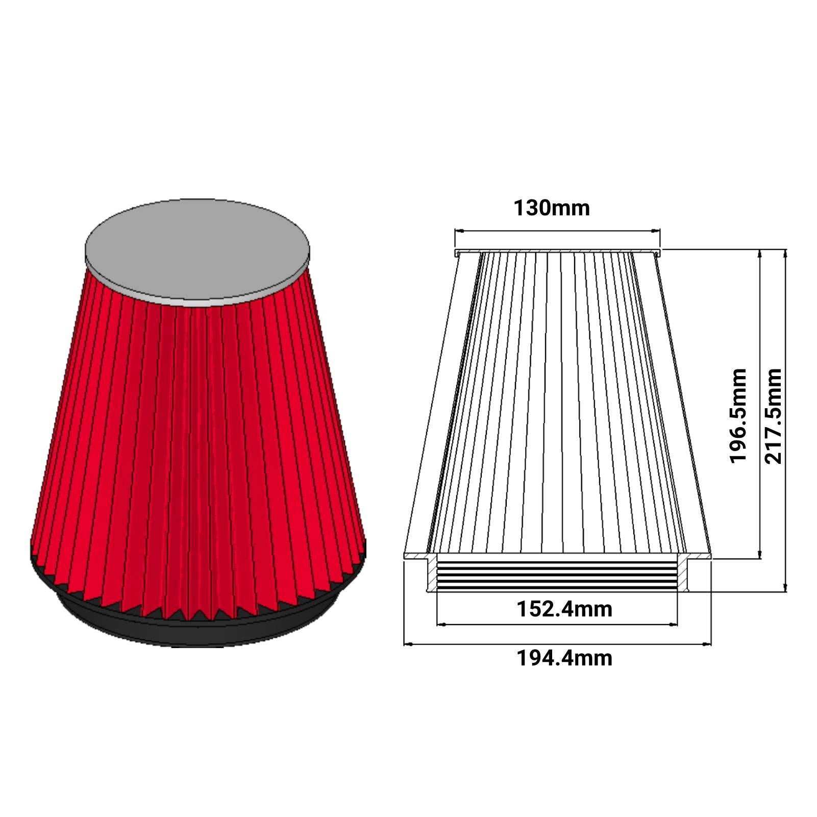 4 Inch Cold Air Intake & Heat Shield For 09-14 Silverado 1500 Gmc Sierra 1500 Yukon Cadillac Escalade Esv Ext (Black Tube & Red