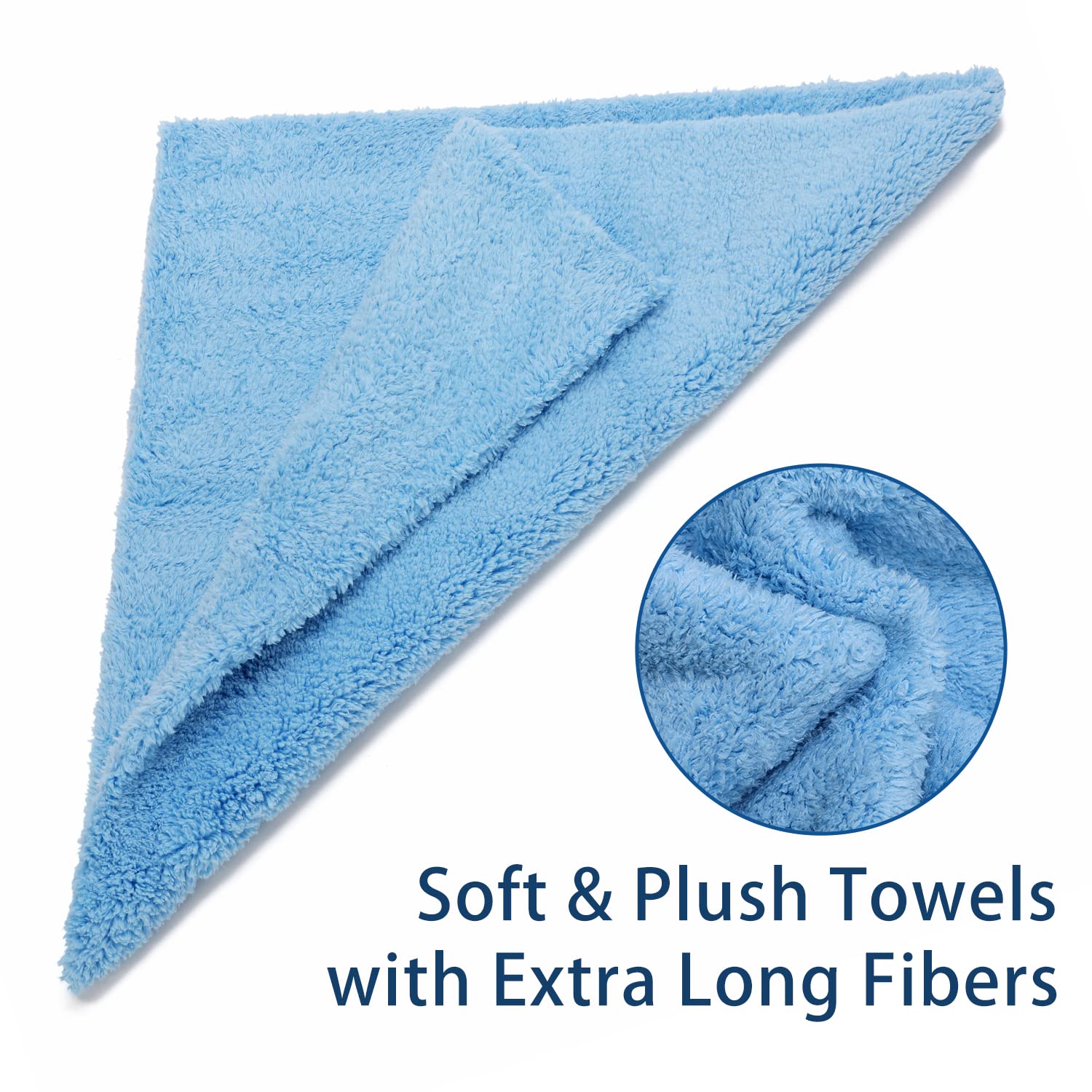 Carcarez Microfiber Towels For Cars, Car Drying Wash Detailing Buffing Polishing Towel With Plush Edgeless Microfiber Cloth, 450