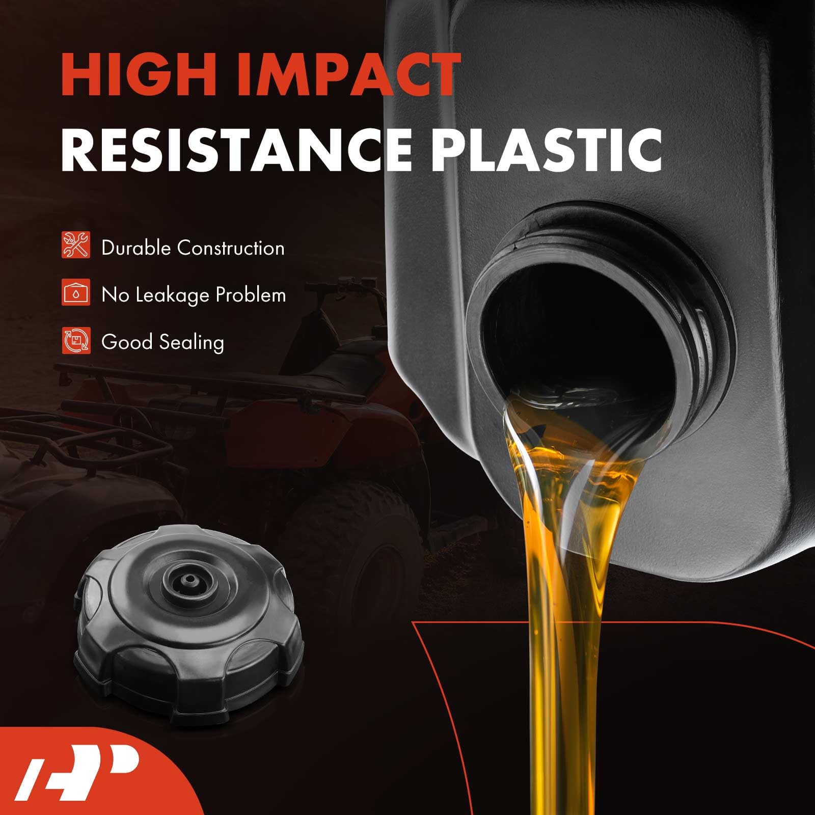 A-Premium ATV Fuel Gas Tank with Fuel Cap and Fuel Petcock Valve Switch Compatible with Yamaha Banshee 350 YFZ350 1988-2006 Repl