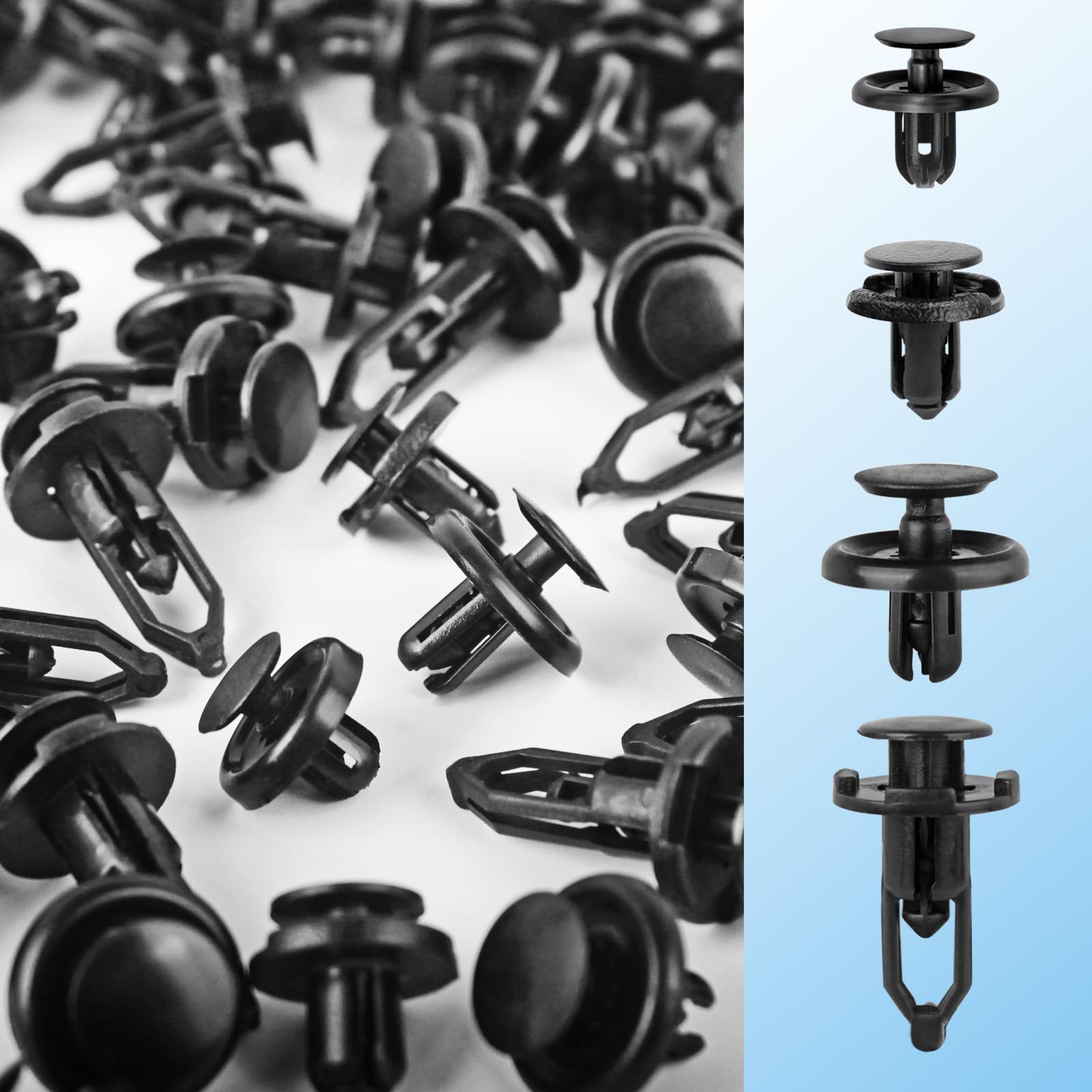 Xislet 120Pcs 6Mm 7Mm 8Mm 9Mm Plastic Rivets Compatible With Toyota Push Type Retainer 90467-10183, Engine Under Cover Fasteners