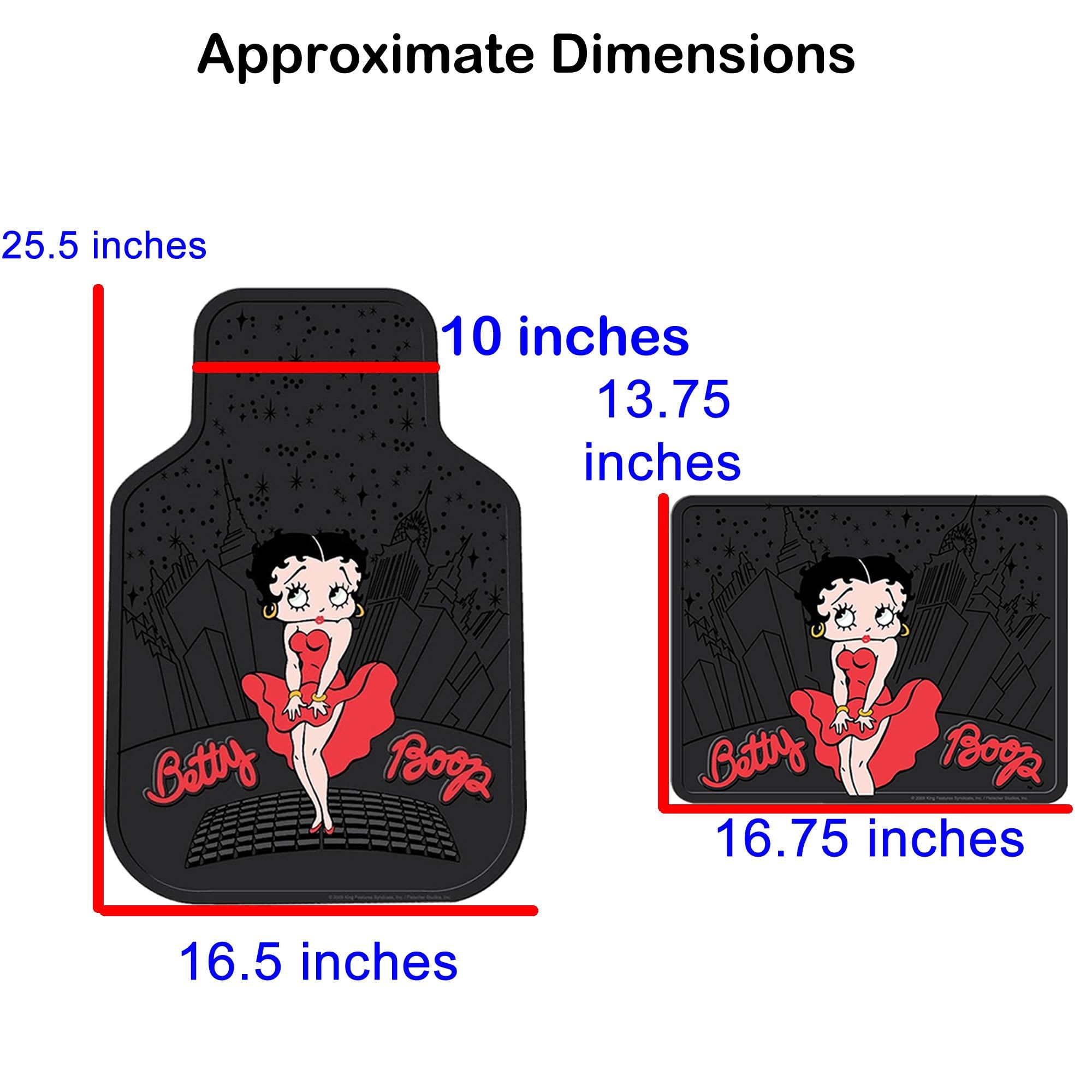 4Pc Front & Rear Rubber Floor Mats Set - Betty Boop - Ny New York City Sky Line