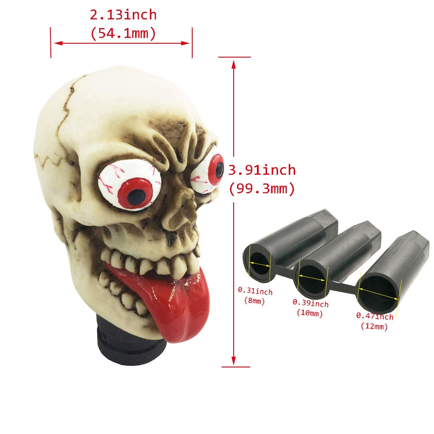 Abfer Skull Shifter Knob Unique Gear Shift Knobs Car Shifting Lever Handle Head Replacement For Most Vehicle Cars Truck Suv