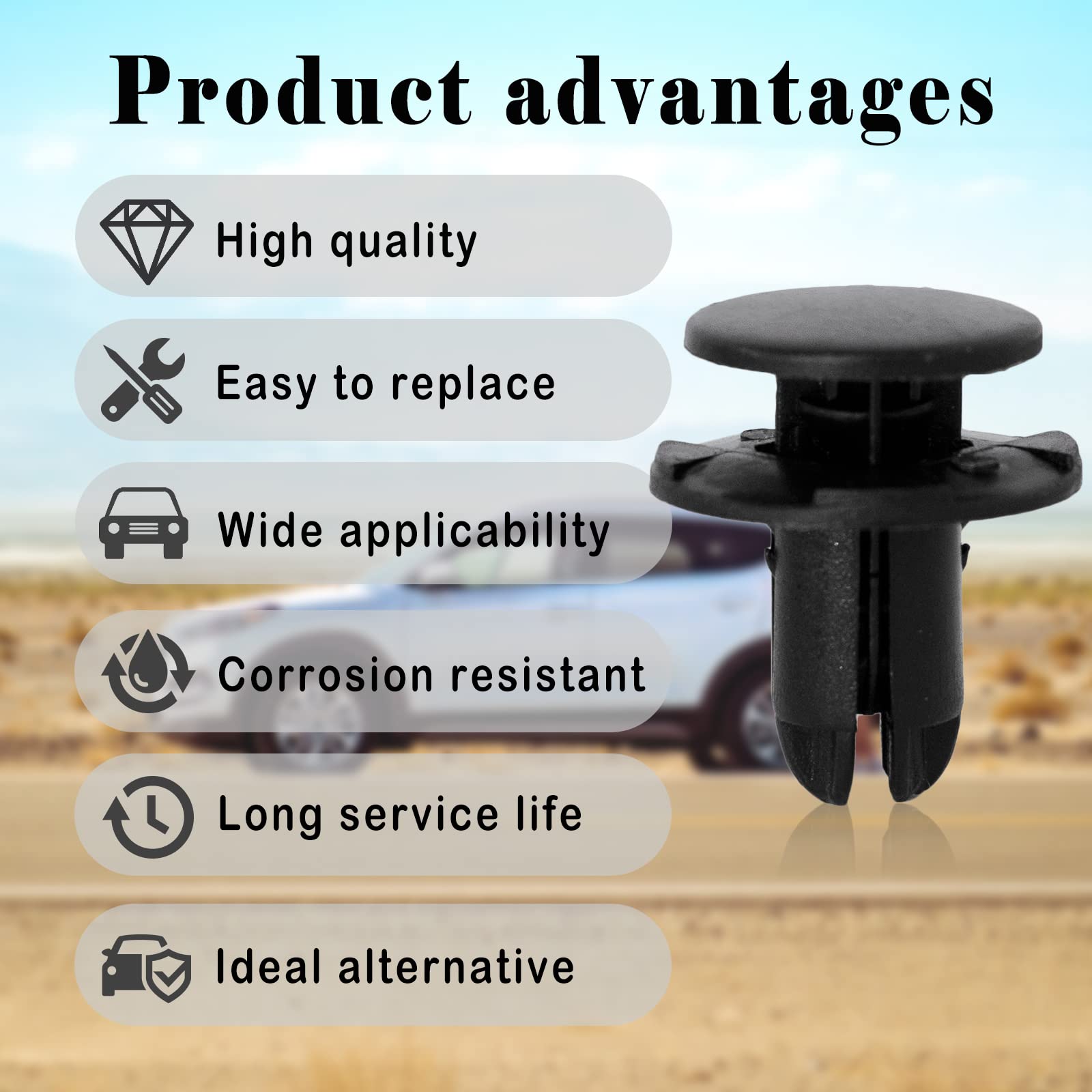 Gistilli 20PCS Black Bumper Engine Under Cover Fender Liner Fastener Clips for Hyundai Kia Equus Genesis 86595-2T500 1420608250B