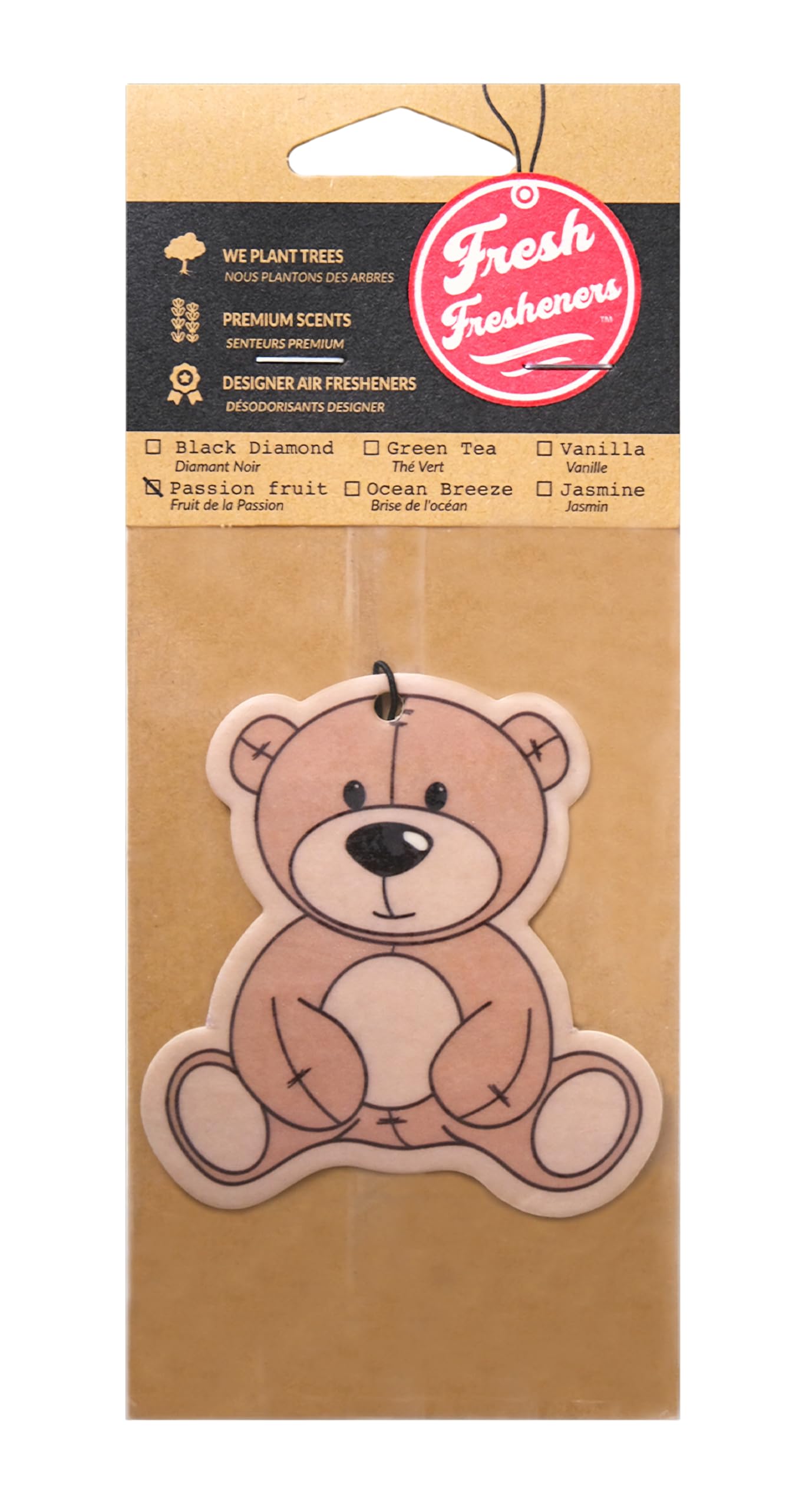 Fresh Fresheners Cute Teddy Bear Car Air Freshener 4-Pack