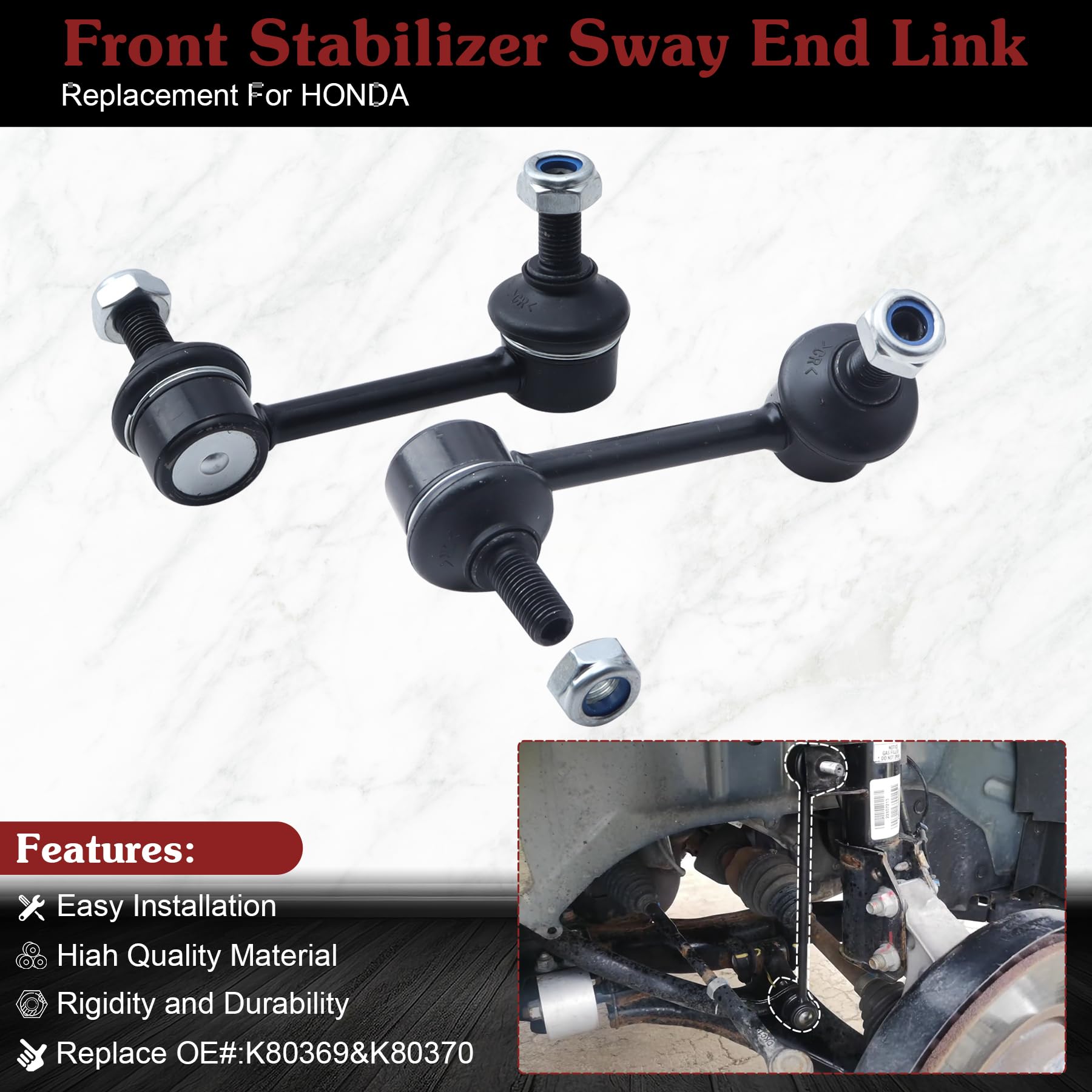 Stiueoav K80369 K80370 Sway Bar Link - Rear Stabilizer End Link Compatible With 2002-2006 Cr-V