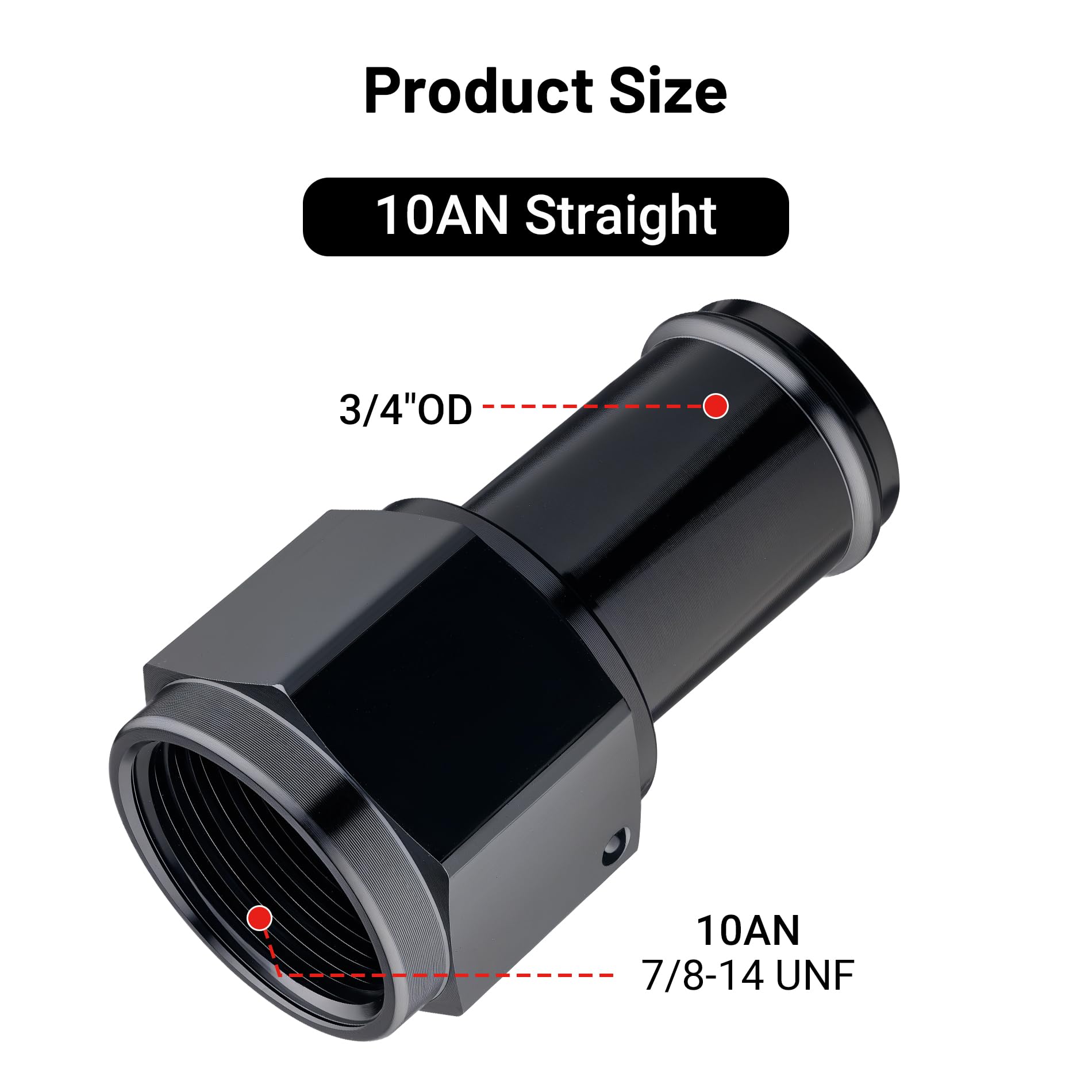 EVIL ENERGY 10AN Female to 3/4'' Barb Hose Fitting Straight Swivel 2PCS