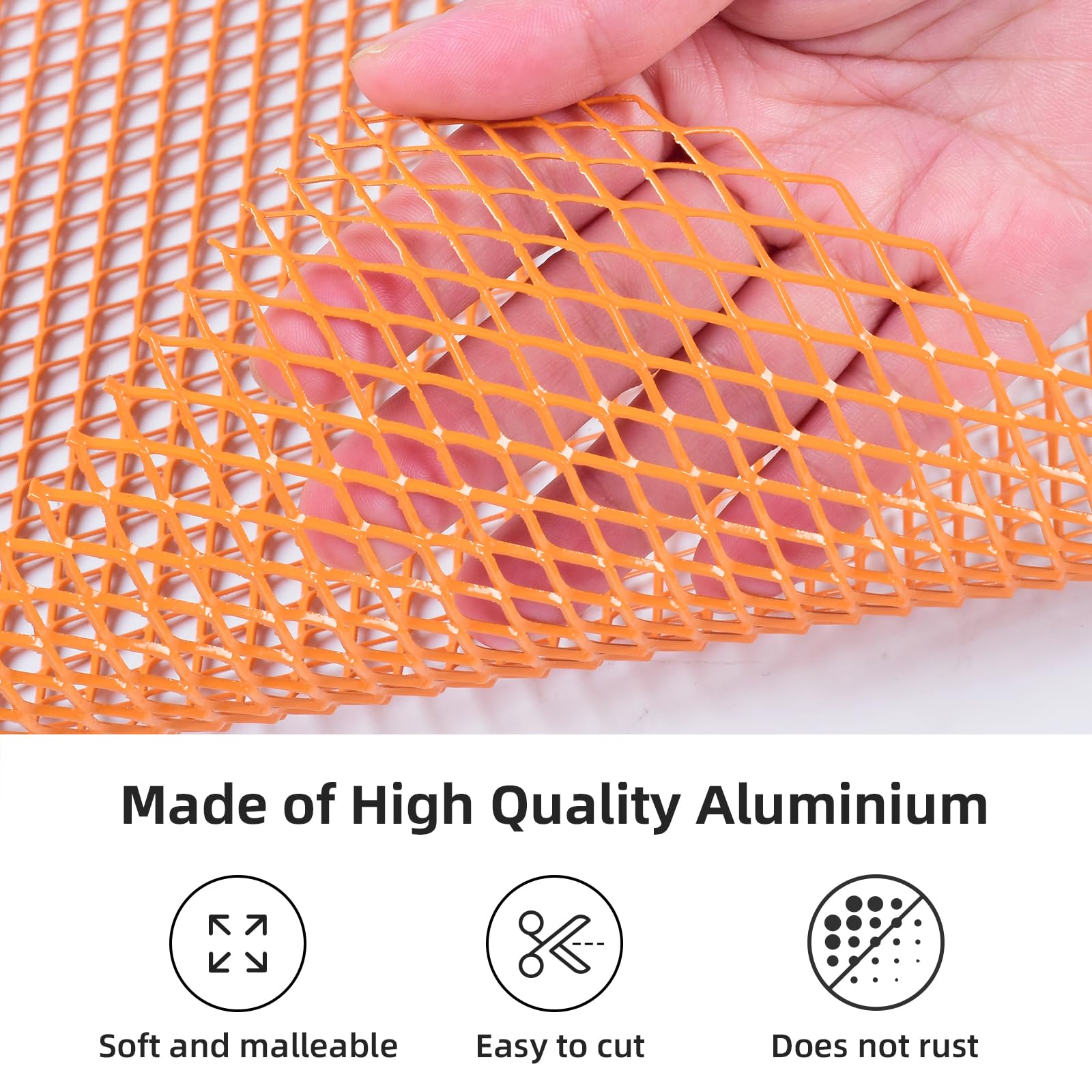 AggAuto Universal 40''x13'' Car Grill Mesh - Aluminum Alloy Automotive Grille Insert Bumper Rhombic Hole 6x12mm, One of the Most