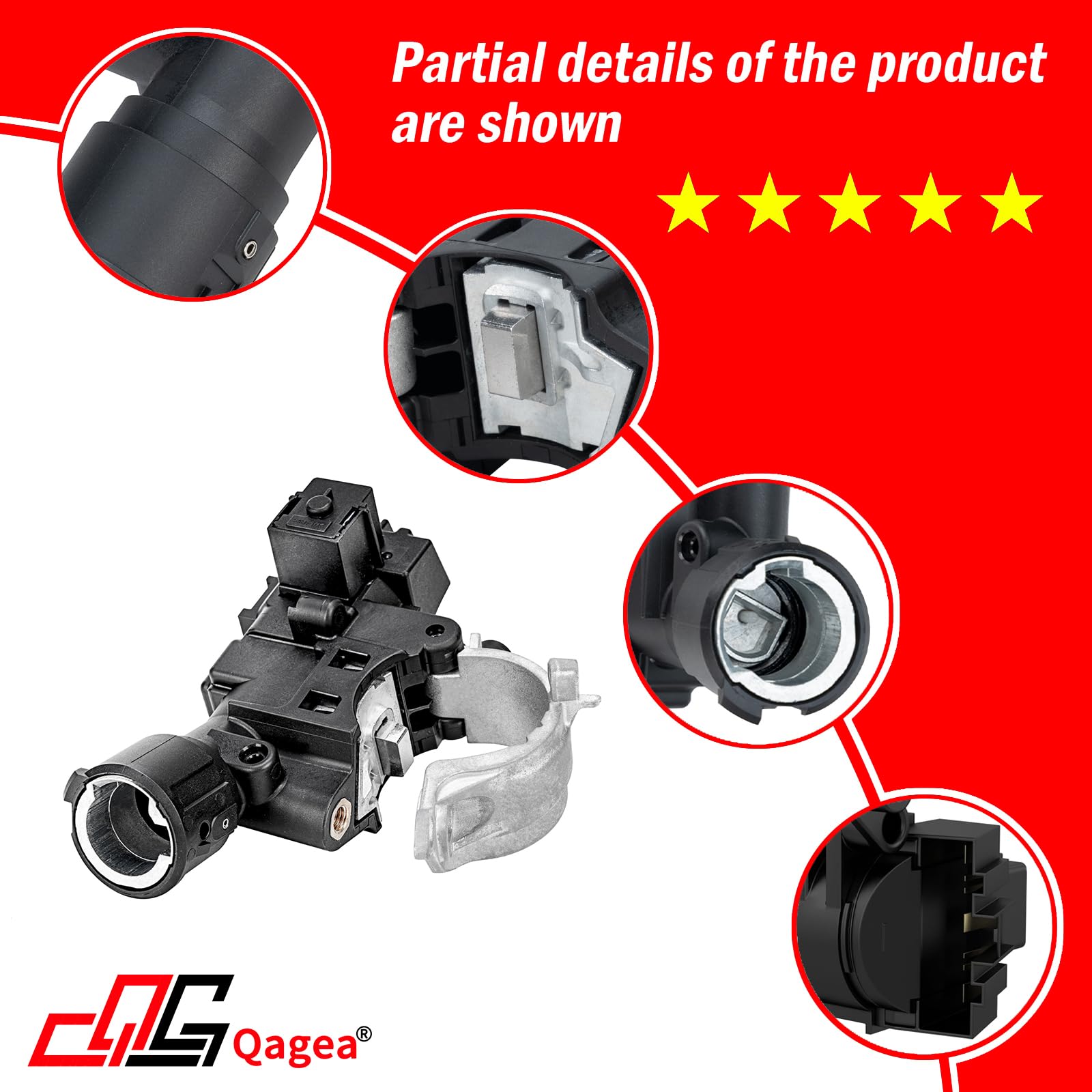 Ignition Lock Housing with Anti-theft Bolt Replaces 989-019 9L8Z3511A 9L8Z-3511-A ZZDB66160 fit for 2008-2012 Ford Escape, 2008-