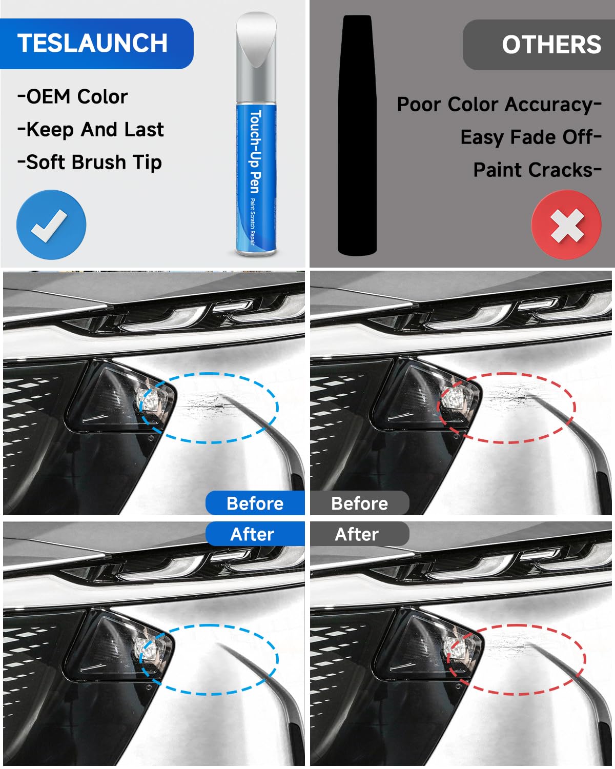 RSACET 25D/26G Snowflake White Pearl Tricoat Touch Up Paint Compatible with Mazda Exact Match Touch Up Paint Car Scratch Repair