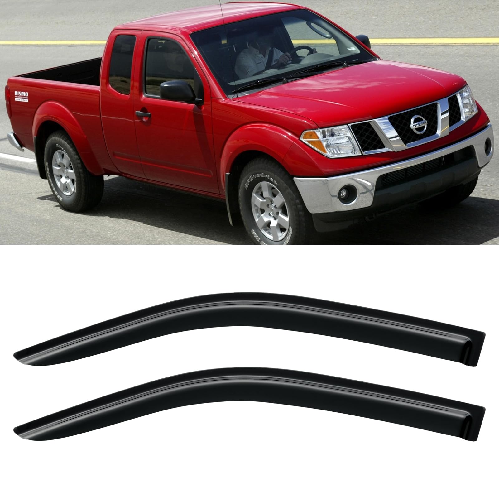 Cxdar Window Rain Guards For 2005-2020 Nissan Frontier King Cab, Window Wind Deflectors Vent Visors Shades For 05-20 Frontier Ex