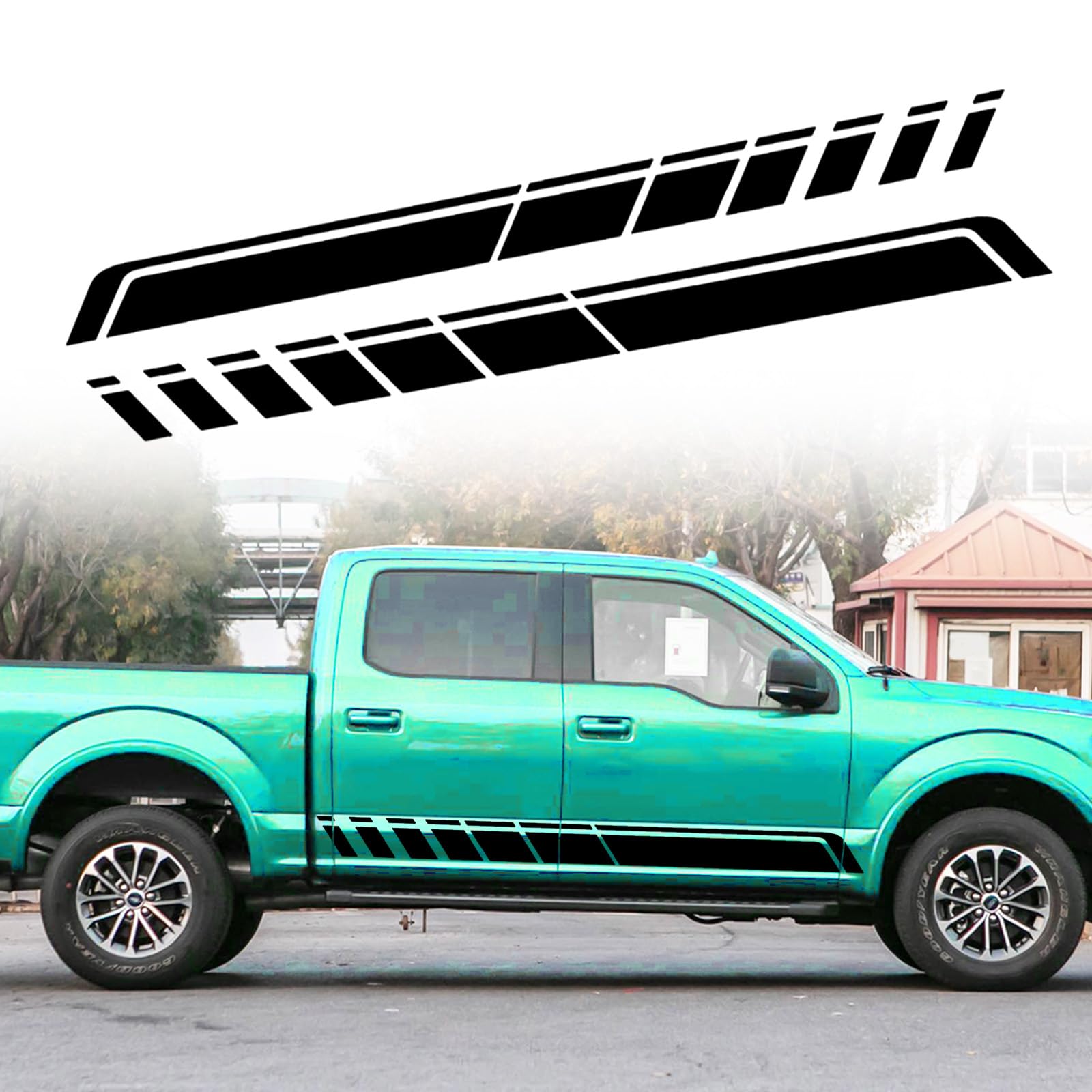 ramuel Car Auto Racing Body Side Stripes Vinyl Modified Stripe Decal Cars Side Door Stickers Decorative Decals Exterior Accessor