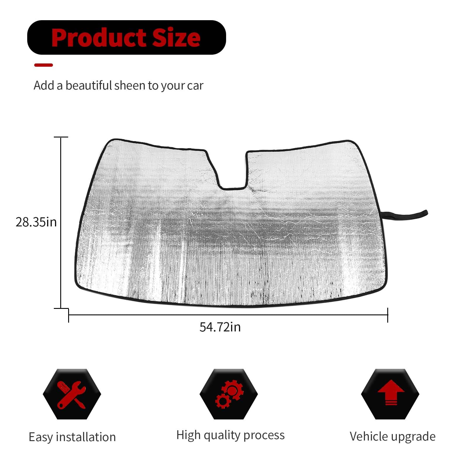 RT-TCZ Windshield Sunshade Sun Shade Heat Shield Window Sun Visor Mat for Dodge Durango 2011-2024,Silver