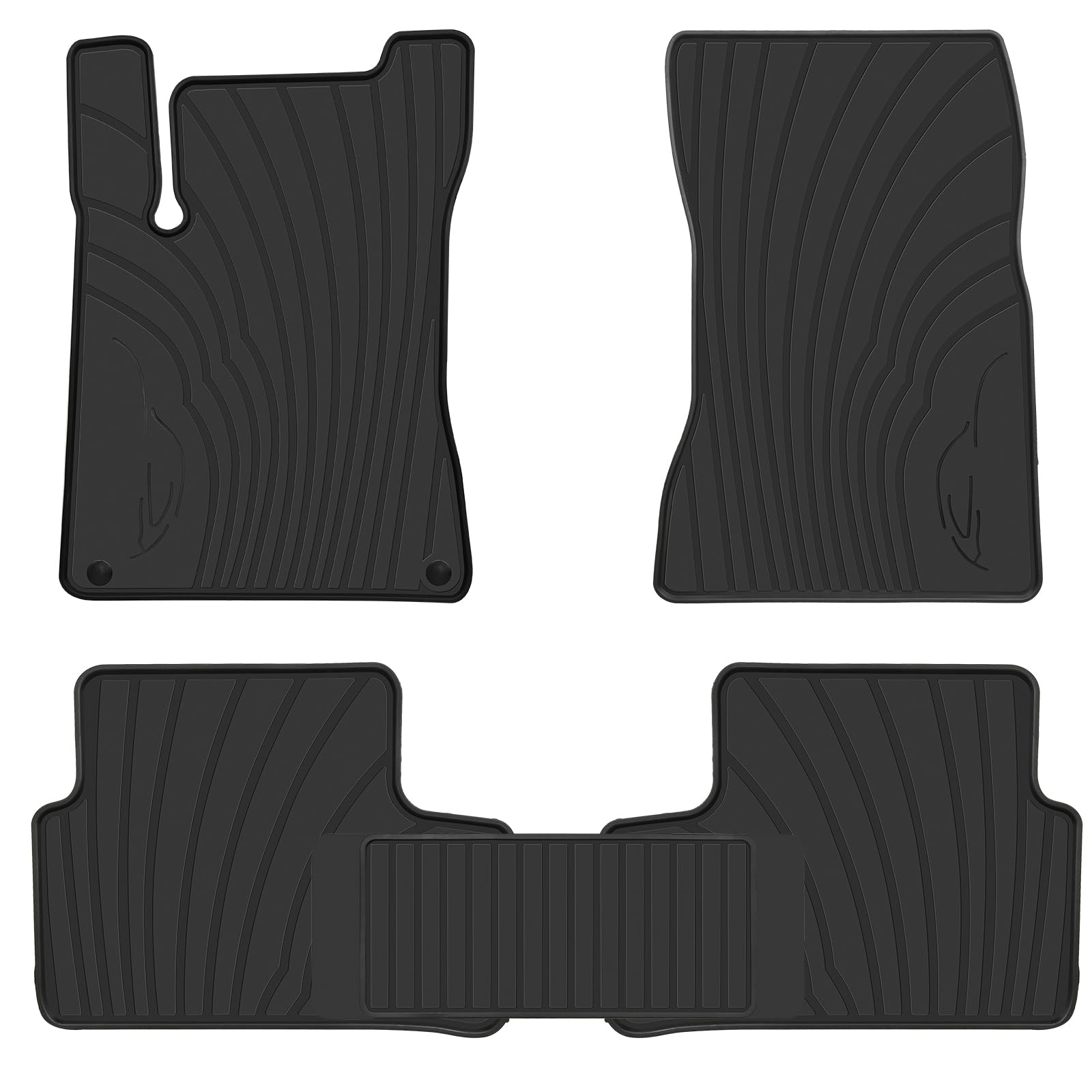 San Auto Car Floor Mats Liners Custom Fit For Mercedes Benz Cla 2020-2025/Gla 2021-2025, A/B Class 2020-2023 Full Black Rubber Set All Weather Protection Heavy Duty Odorless