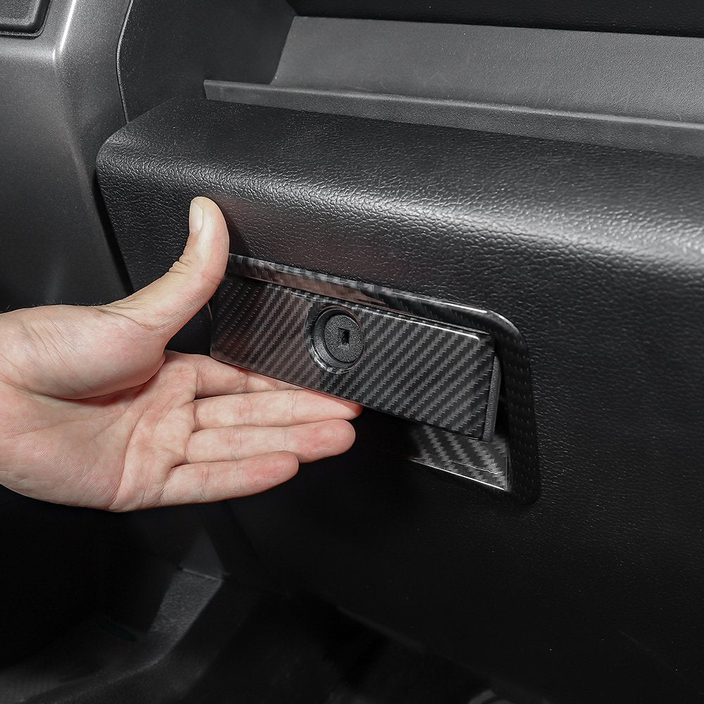 Voodonala For Ford F150 2015-2020 Carbon Fiber Black Style Co-Pilot Organizer Storage Box Control Cover For Ford F150 2015-2020