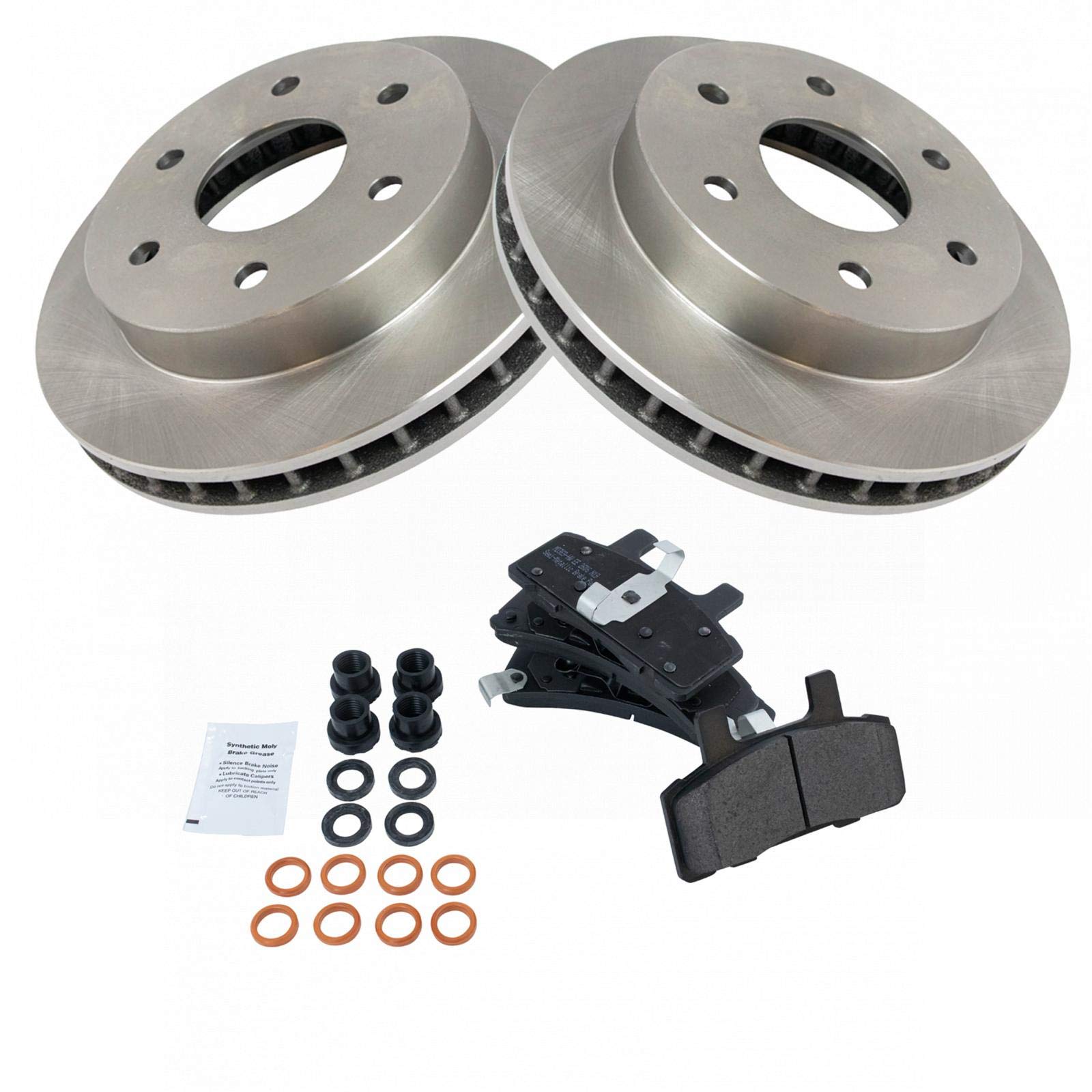 Trq Front Brake Pads & Rotors Kit Compatible With Cadillac Chevy Gmc 1500 Pickup Truck