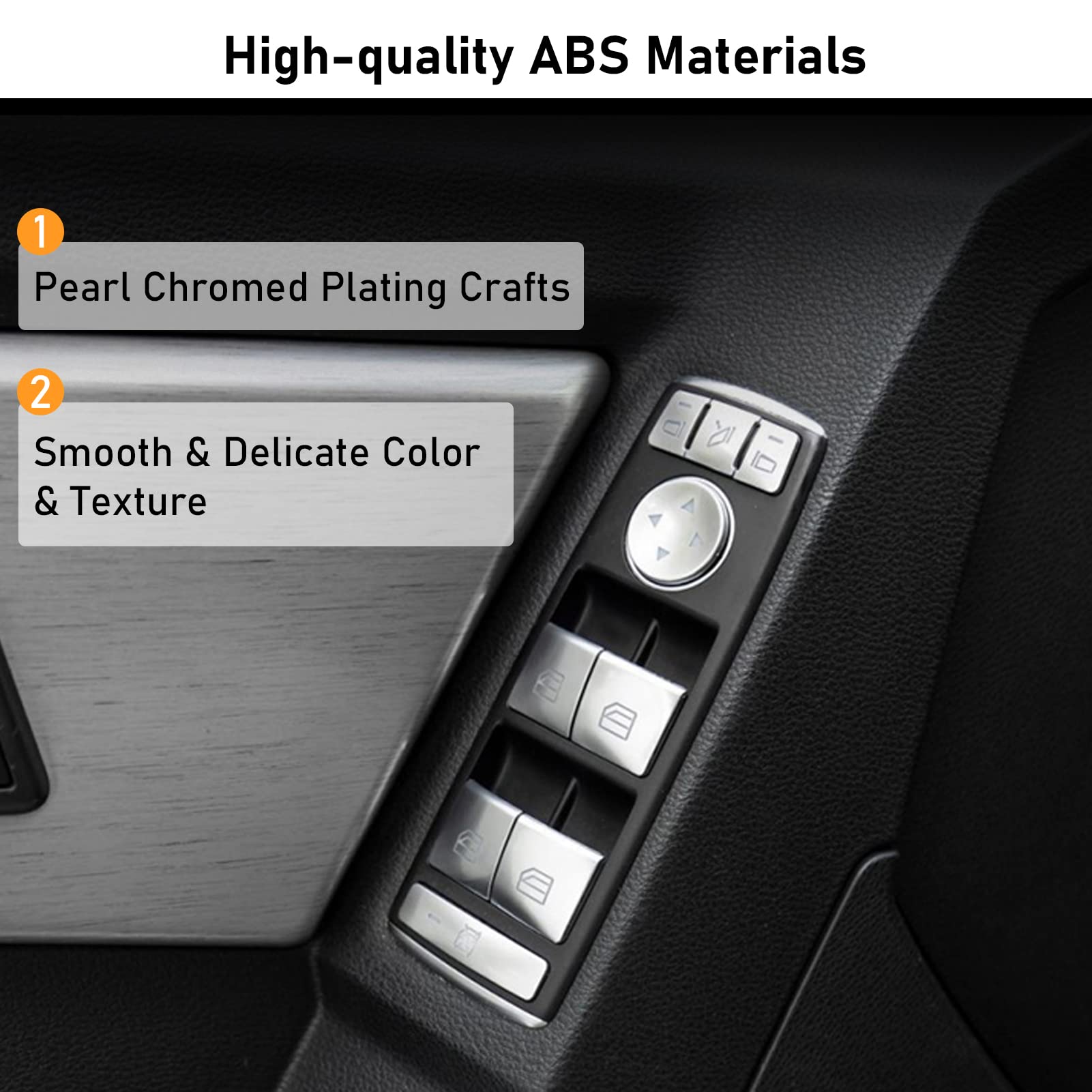Moonlinks Inner Door Power Window Switch Button Covers Trim Sticker Replacement Compatible With Mercedes Benz A B C E G Gla Cla Glk Gl Ml Gle Class W204 W212 W246 W166 X166 X204 Tesla Modle X S 14 Pcs