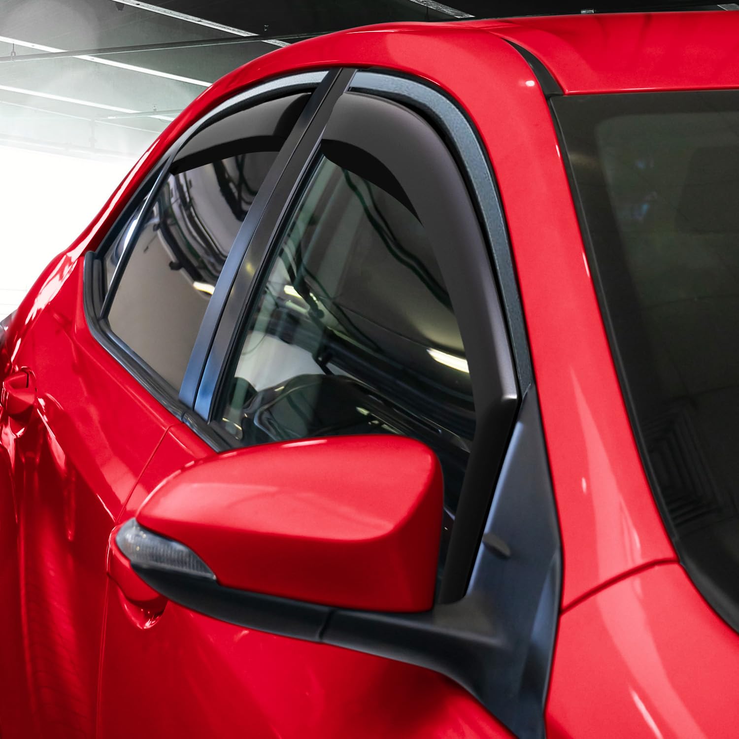 Voron Glass In-Channel Extra Durable Rain Guards For Toyota Corolla 2014-2019 Sedan, Window Deflectors, Vent Window Visors, 4 Pi