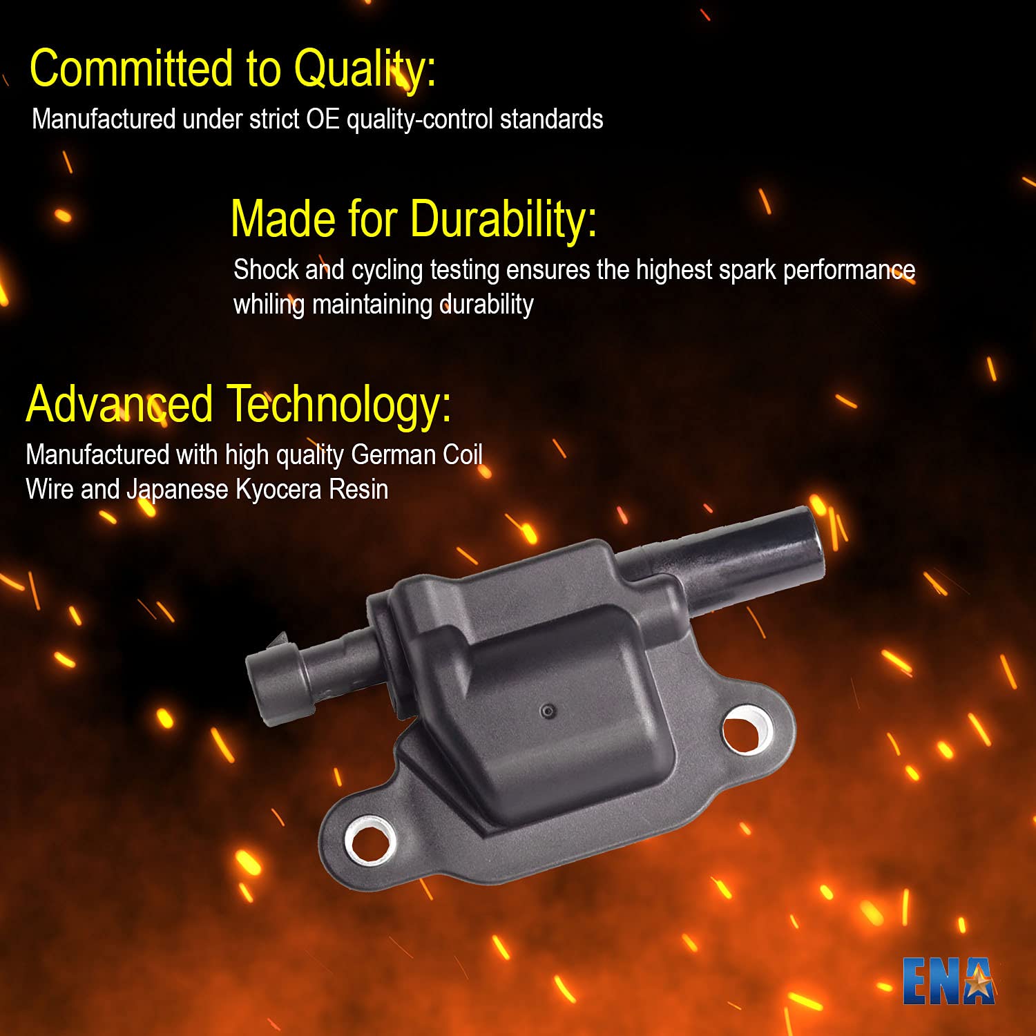 Ena 8 Pack Uf413 Ignition Coil 41962 Spark Plug And 48322R Wires Set For 5.3 6.0 6.2 Compatible With Buick Cadillac Chevrolet Gmc Hummer Escalade Express Savana 2500 5.3L 6.2L 6.0L 4.8L For 12570616