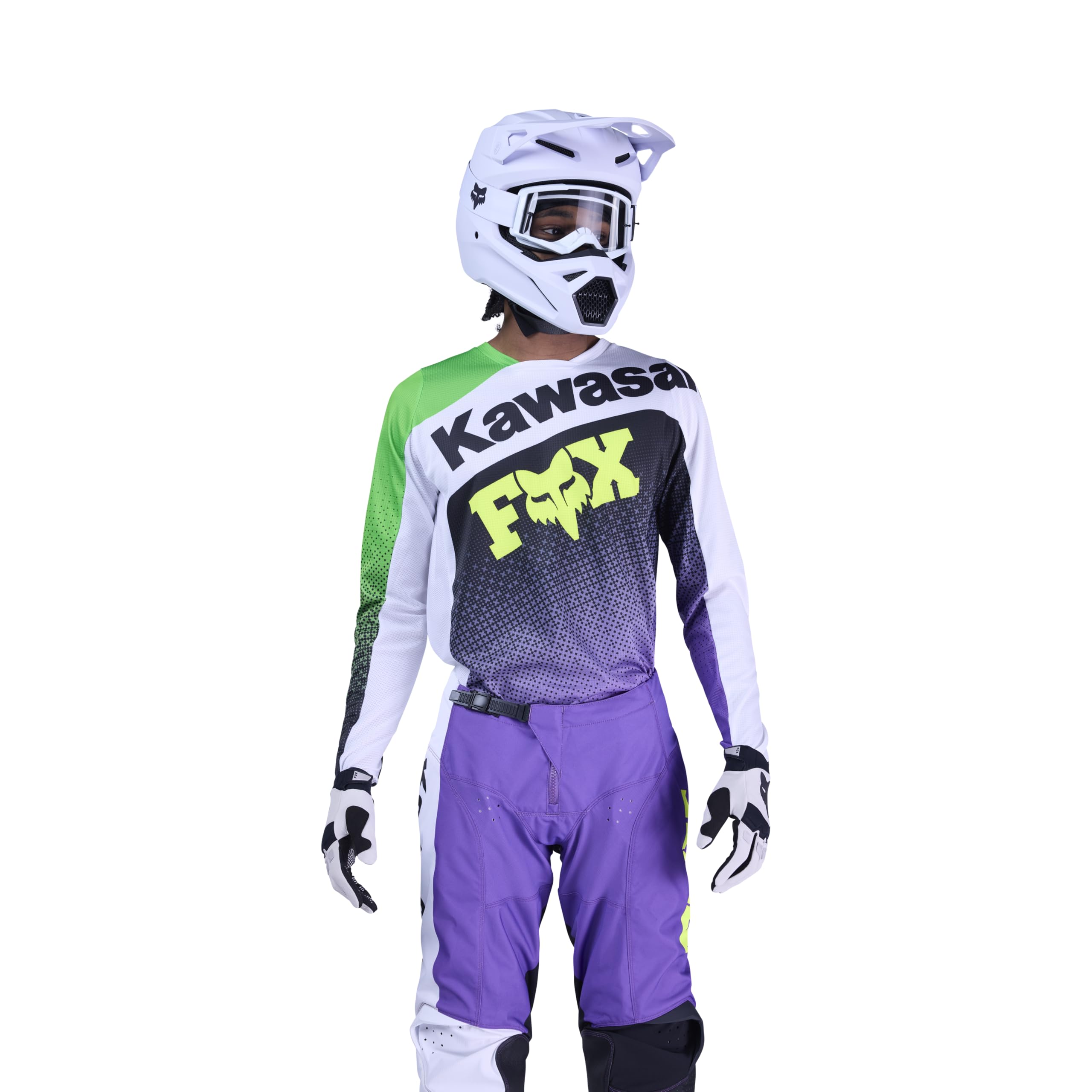 Fox Racing Mens 180 Kawasaki Motocross Dirt Bike Jersey, Purple/White, XX-Large
