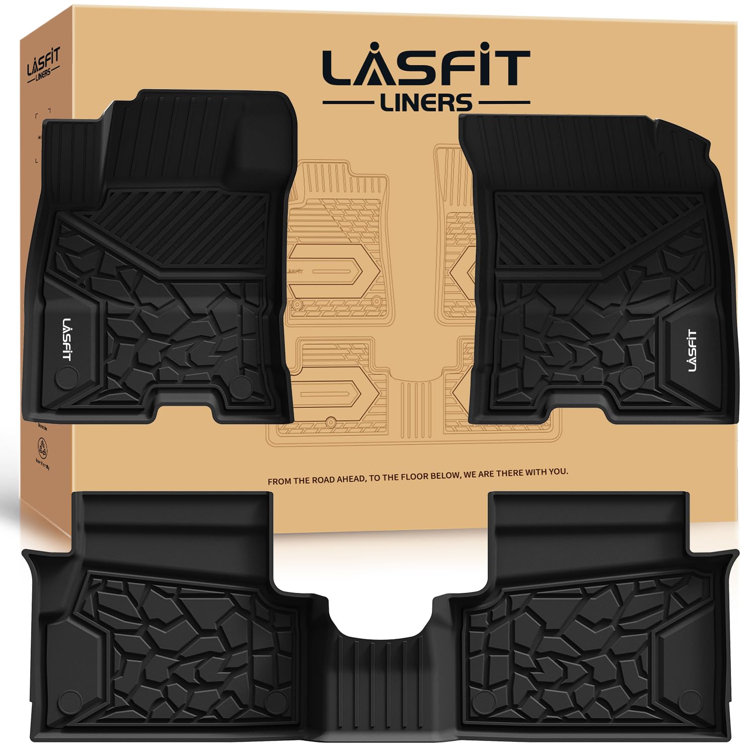Lasfit Floor Mats For Ford Maverick 2025 2024 2023 2022 (Hybrid Models Only) All Weather Car Mats Tpe Truck Liners Vehicle Acces