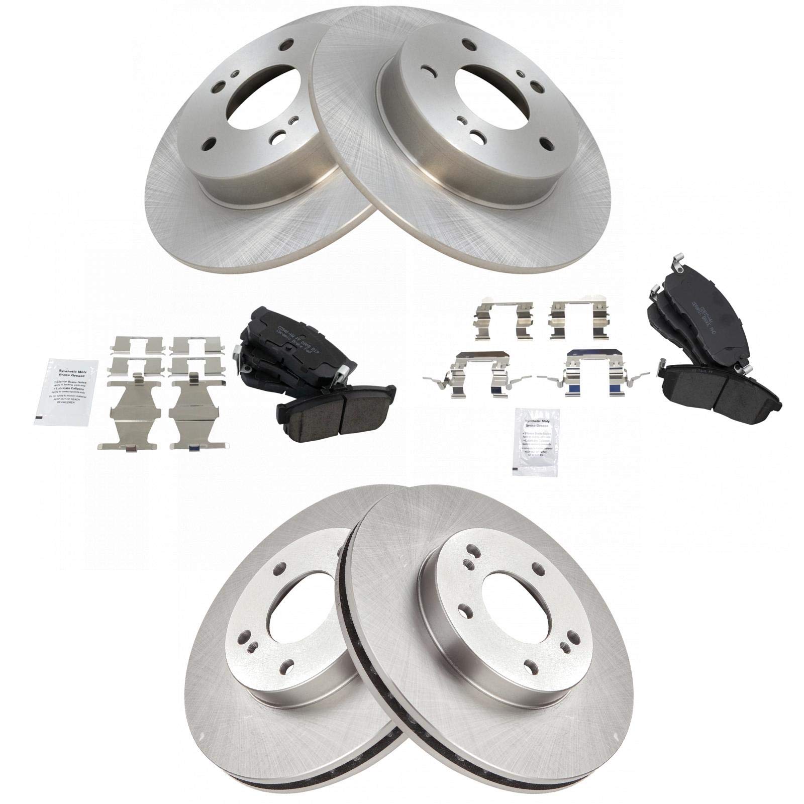 Trq Front And Rear Brake Pad & Rotor Kit Brake Pads Brake Rotor Ceramic Compatible With 2000-2001 Infiniti I30 Nissan Maxima