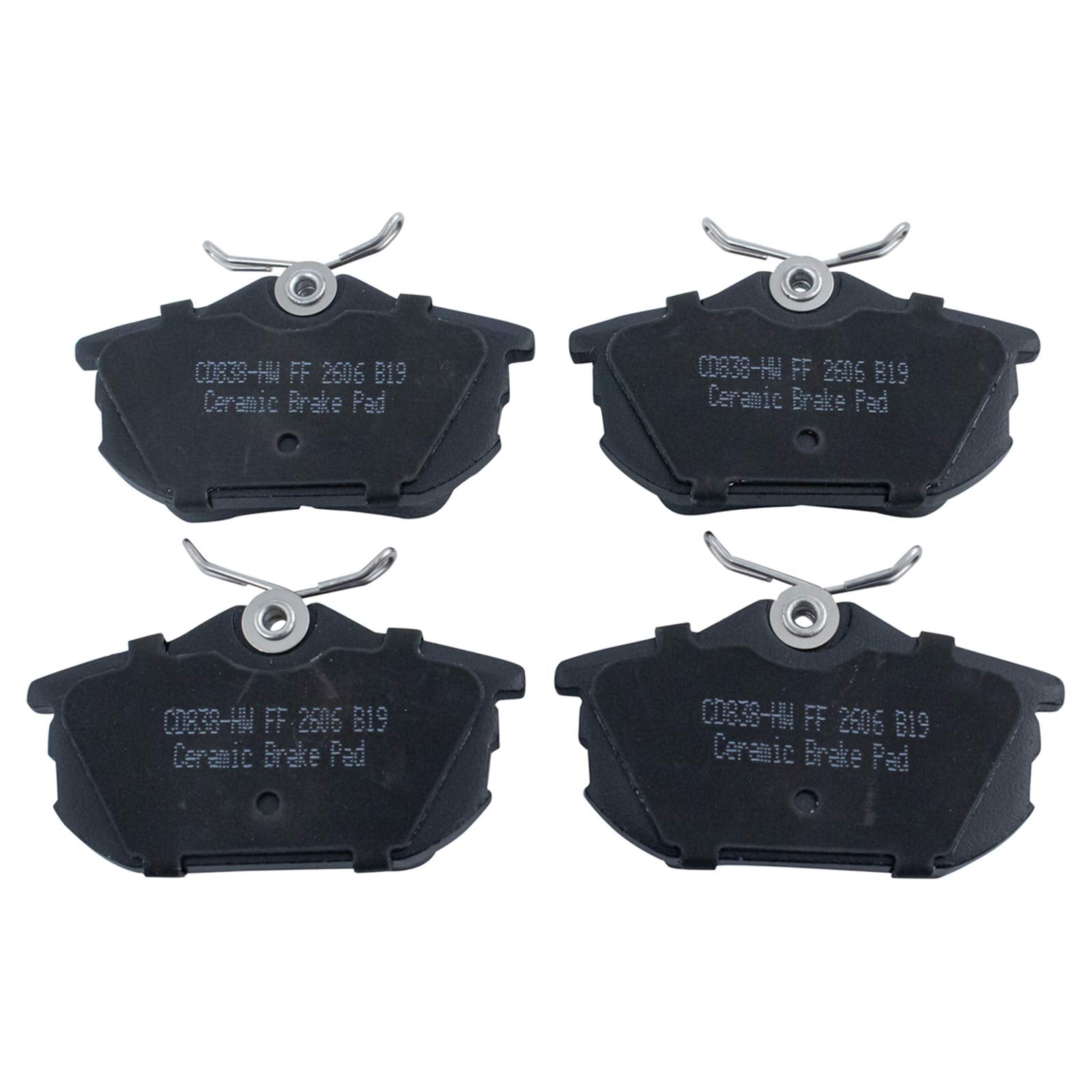 TRQ Rear Brake Pads Ceramic Compatible with 2000-2004 Volvo S40 V40
