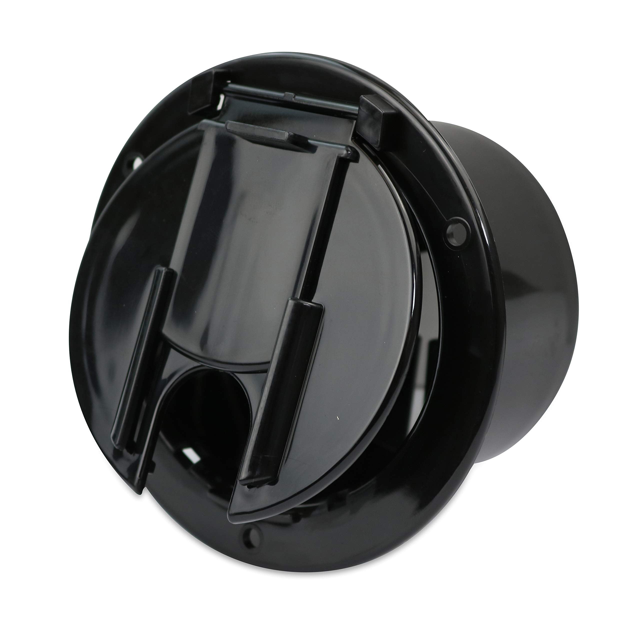 Rv Camper Trailer Motorhome Power Cord Hatch Electrical Access Door (Black-7B)