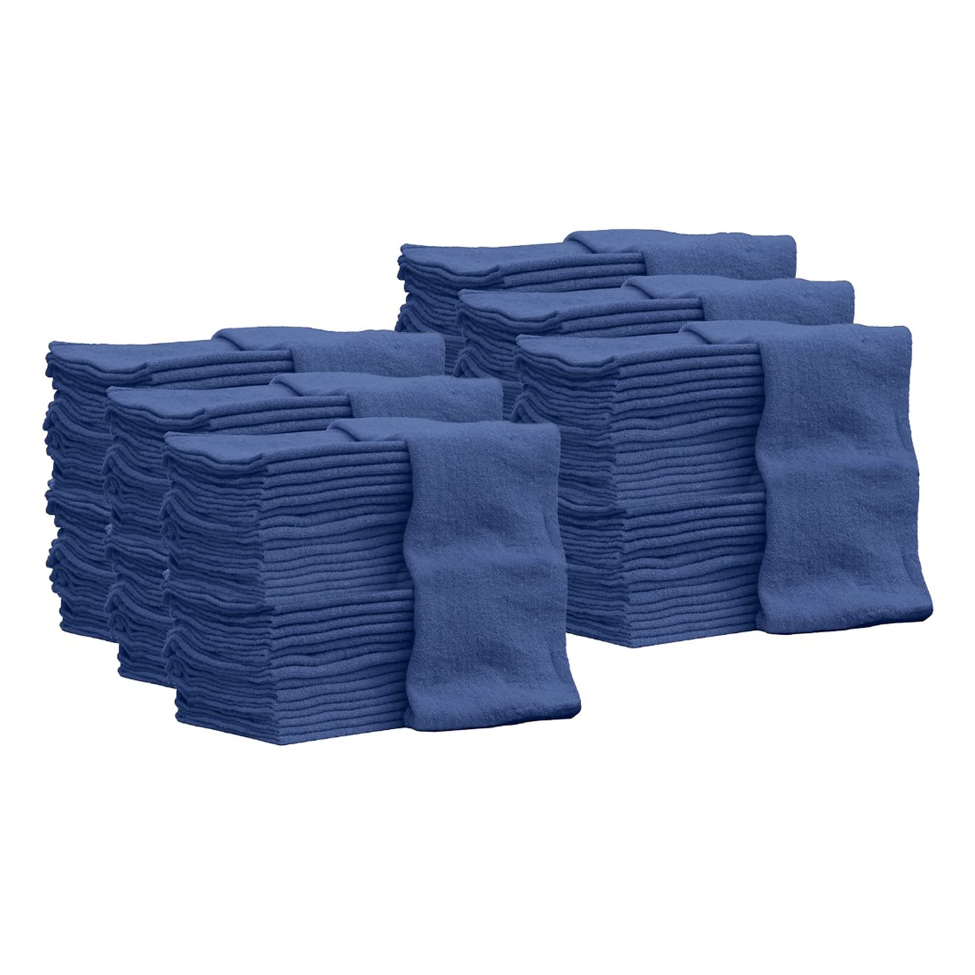 Nabob Wipers Auto Mechanic Shop Towels 500 Pack Bulk Shop Rags 100% Cotton Size 14''X14'' Commercial Grade (500 Pack, Blue)