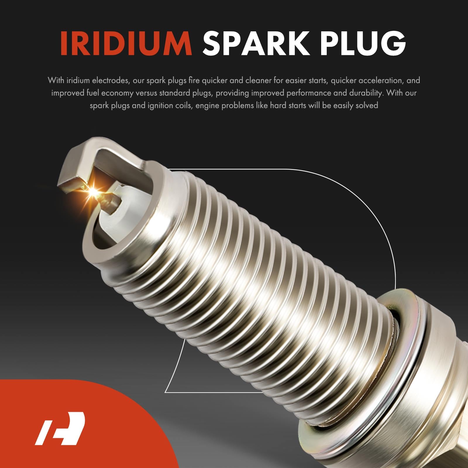 A-Premium (Yellow) Set Of 8 Ignition Coil Pack And Iridium Spark Plugs Compatible With Toyota Prius 2001-2009, Yaris 2006-2018,