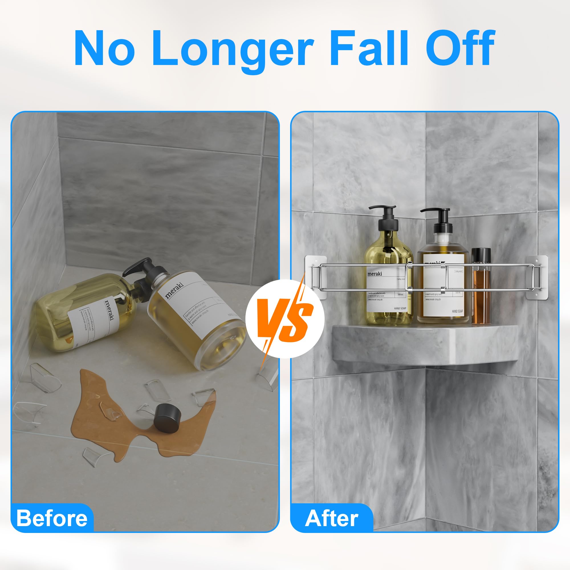 songsoso RV Corner Rod, Showers Bathtubs Camper Shelf Storage Bar, 2 Pcs 7-13 Inches Adjustable RV Bathroom Organizer - Stainles