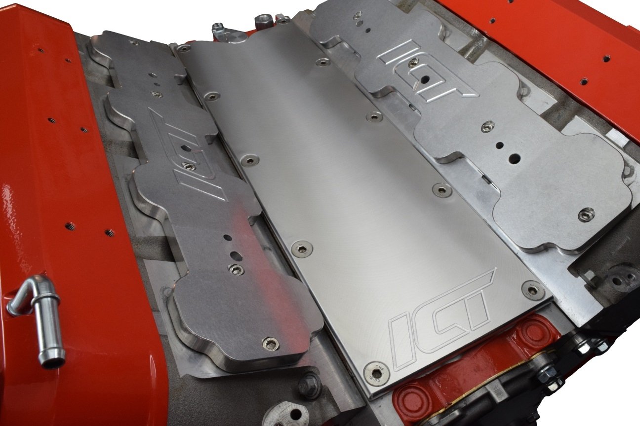 Ict Billet Ls Gen 3 Valley Pan Cover Plate With Gasket Billet Aluminum Low Profile Custom Knock Sensor Lsx Ls1 Lm7 Lr4 Lq4 Ls6 L