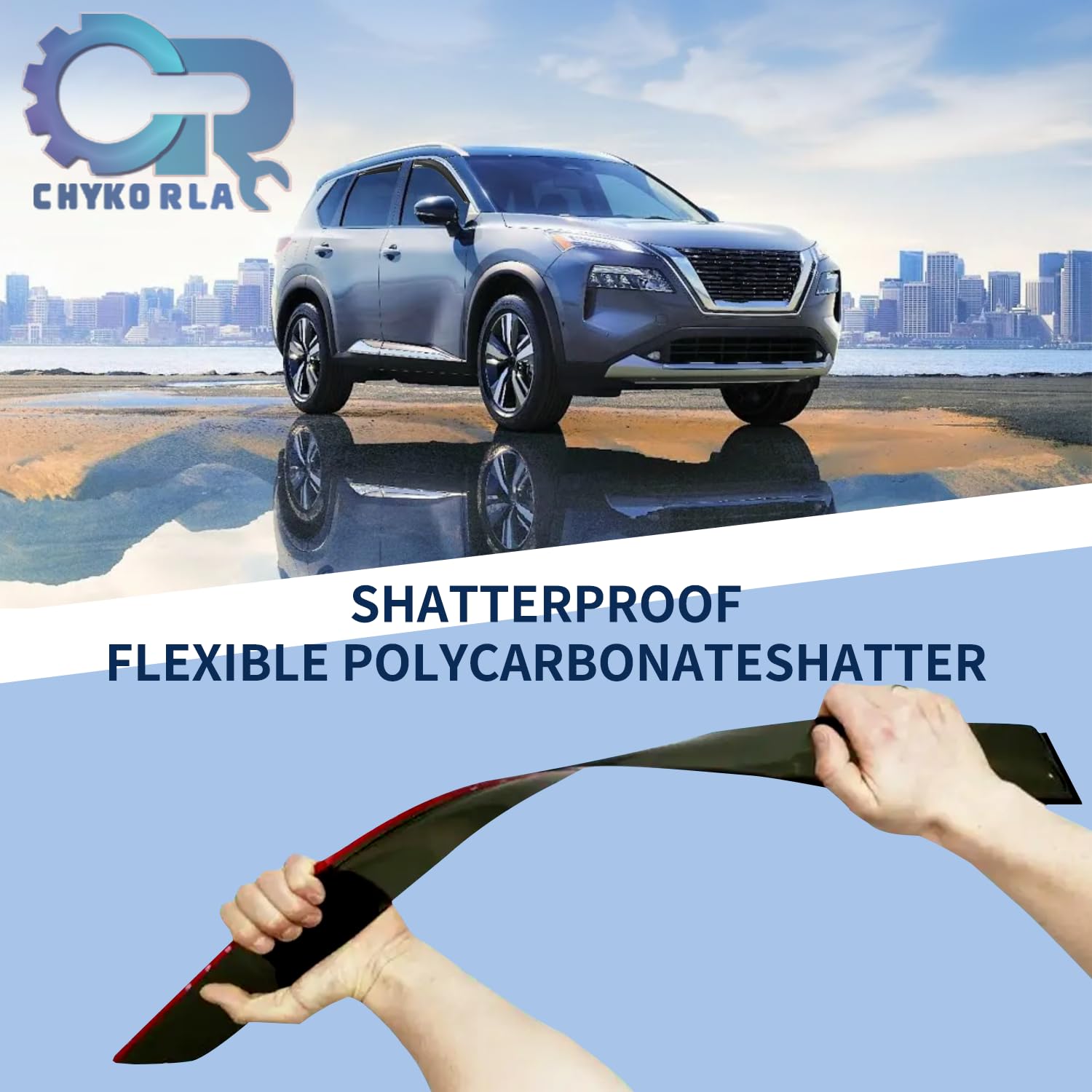 4 PCS Rain Guards Fit for 2021-2024 Nissan Rogue S, SV, SL, Platinum, Outside Mount Side Window Visor Deflectors, Smoke Tinted V